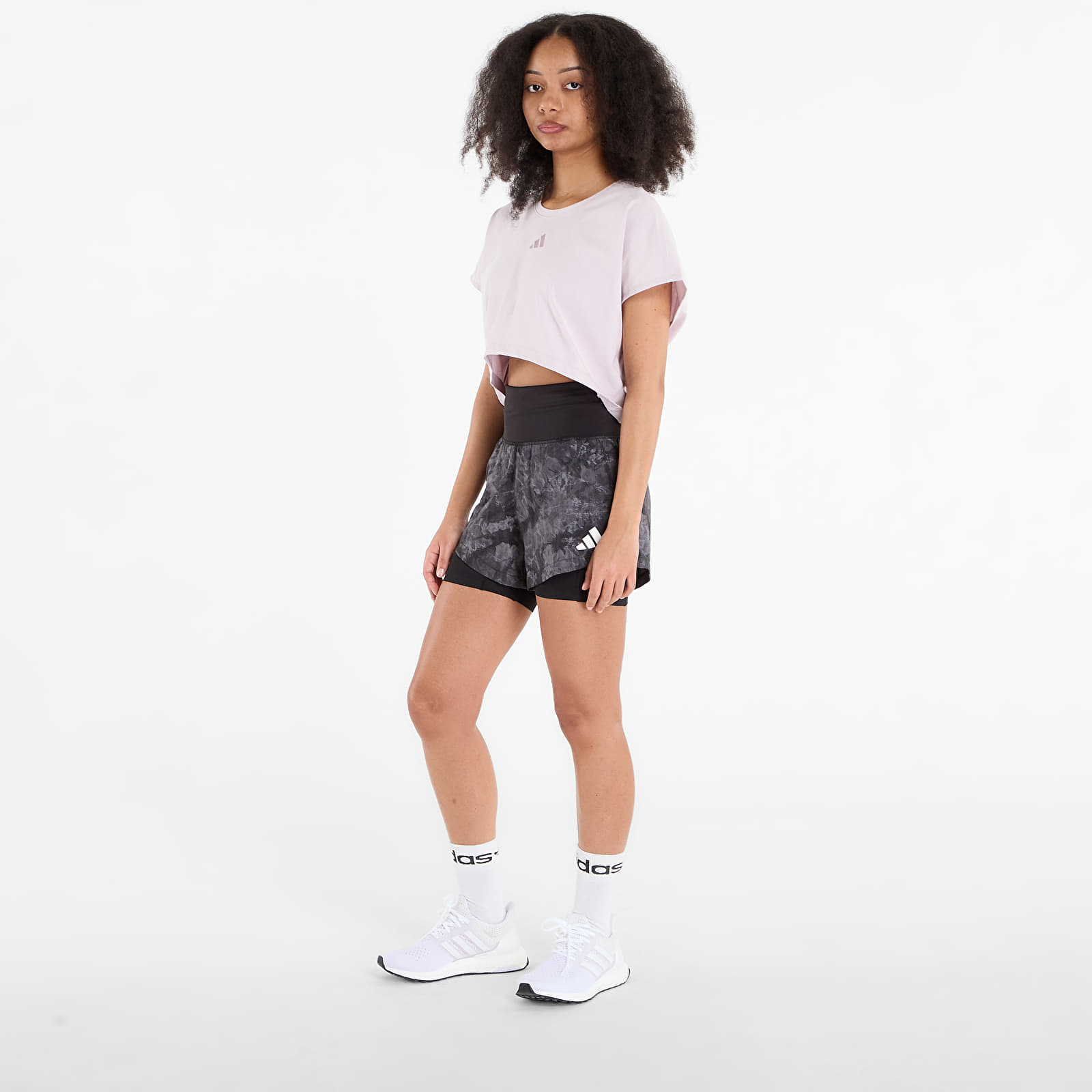 Női pólók  adidas Primelift Workout Cropped Boxy 3-Stripes Tank Ice Purple