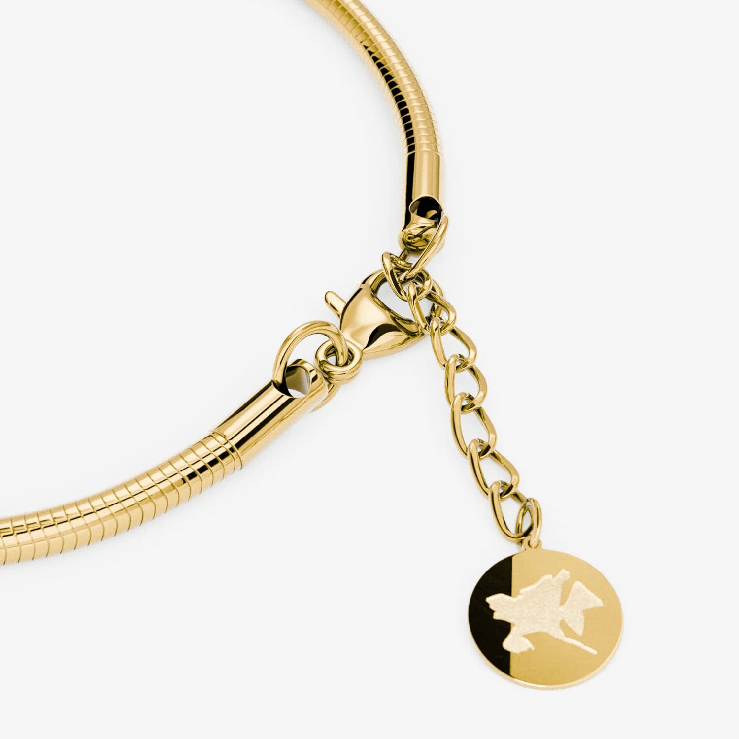 Bracelets FURIOSA® Round Snake Bracelet - 16+2 cm Gold