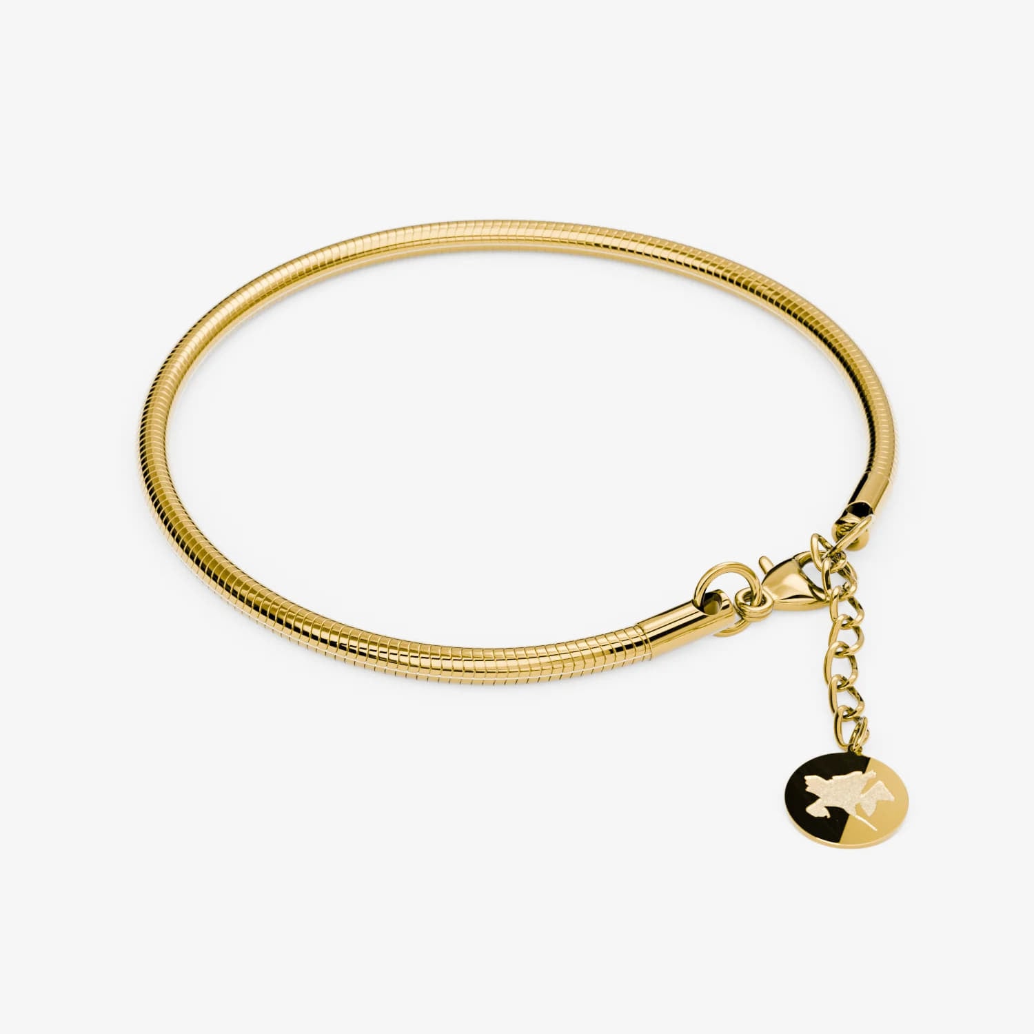 Bracelets FURIOSA® Round Snake Bracelet - 16+2 cm Gold