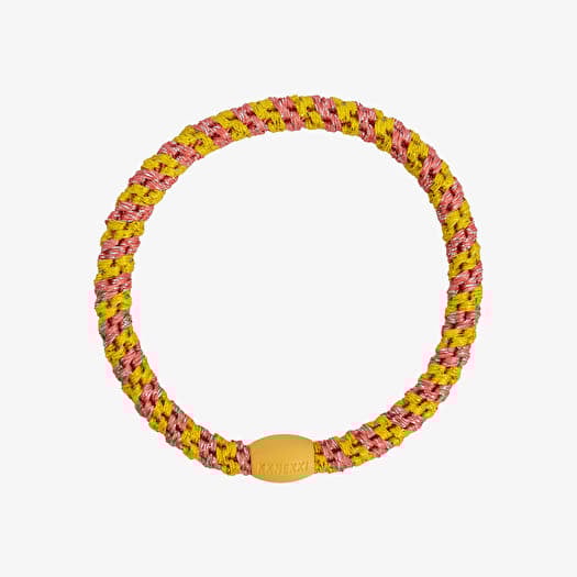 KKNEKKI Hair Tie Slim Coral Glitter Stripe