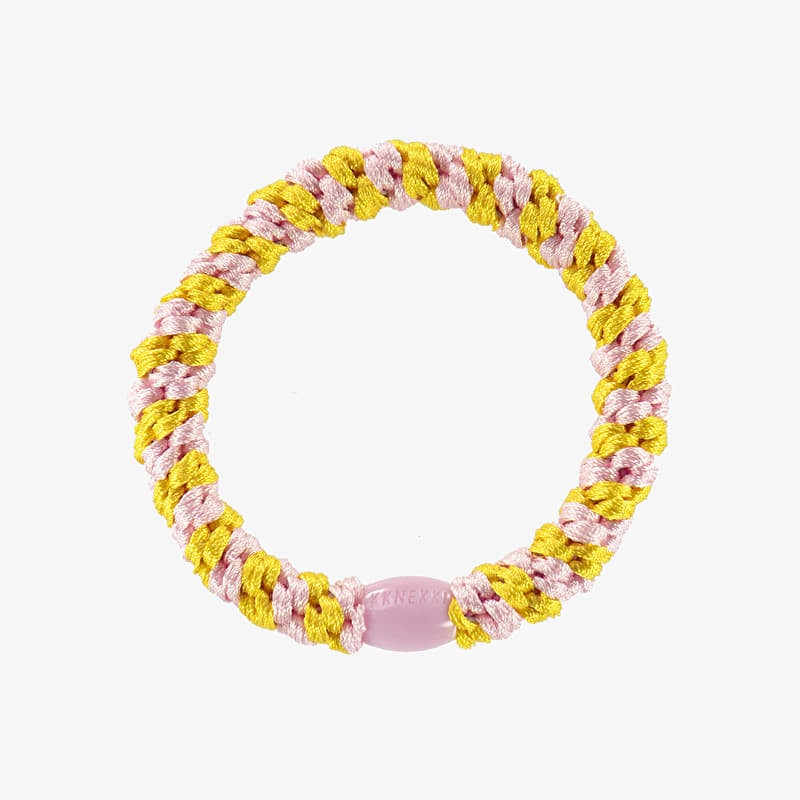 KKNEKKI Hair Tie Yellow/ Pink Stripe