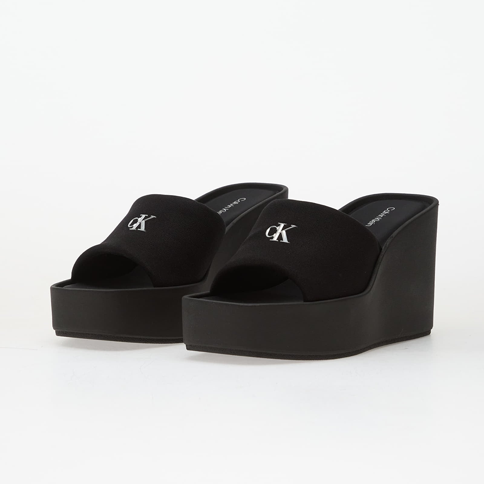 Dámské pantofle Calvin Klein Wedge 70 Sandal Canv Black