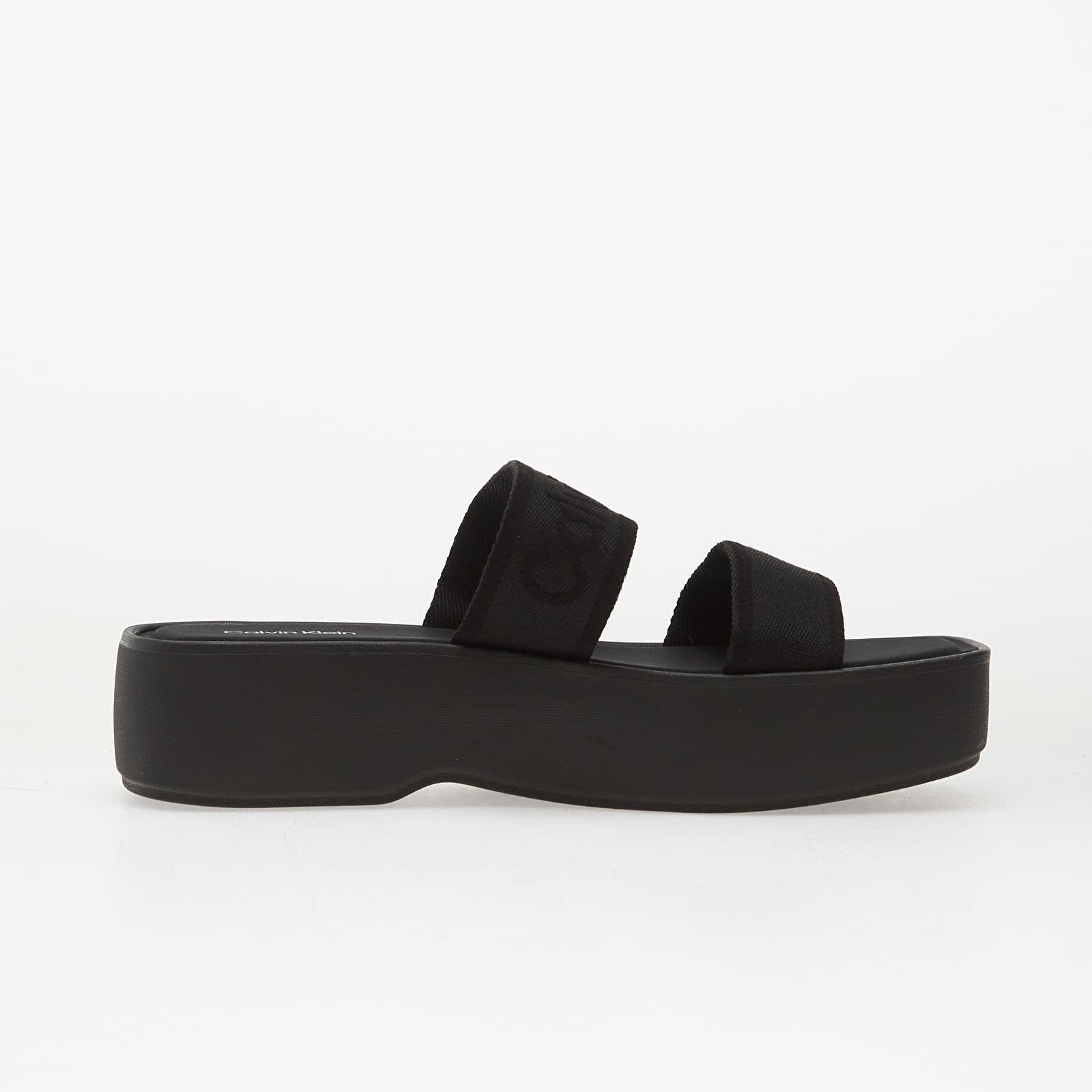 Women's Slippers Calvin Klein Flatform Sandal Webbin Black
