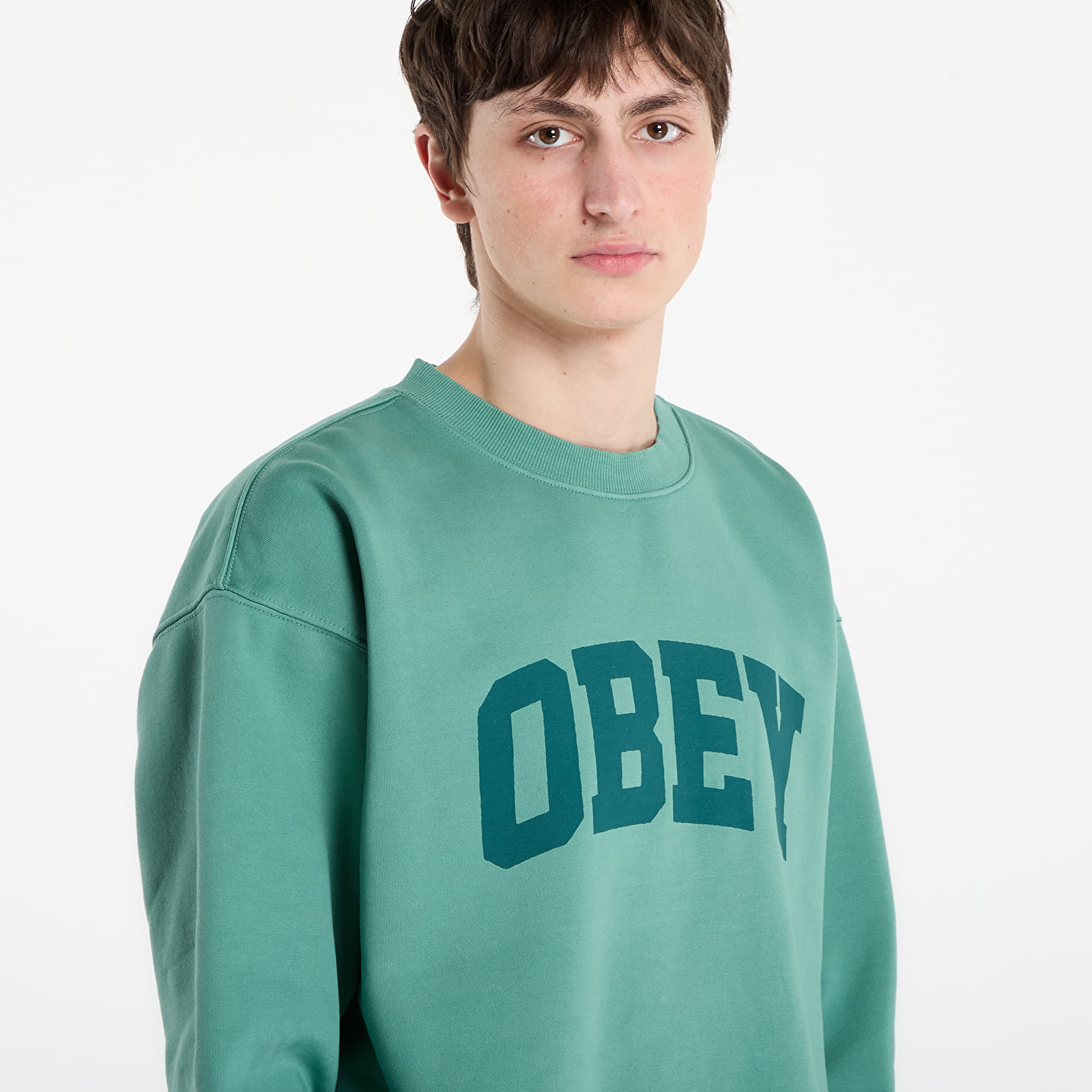 Men's sweatshirts OBEY Collegiate Pigment Crew Pigment Rainforest