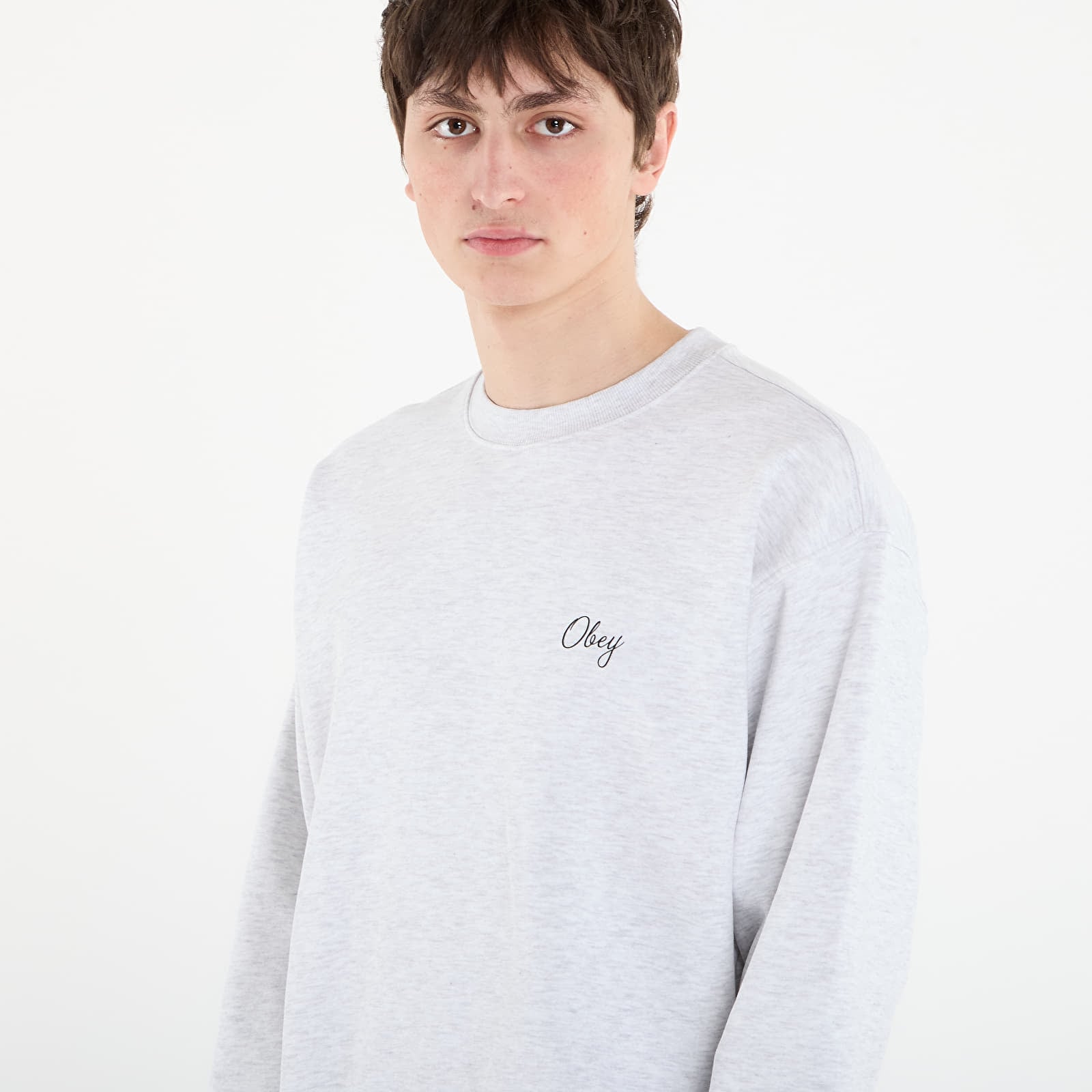 Herren-Sweatshirts OBEY Paper Rose Heather Grey