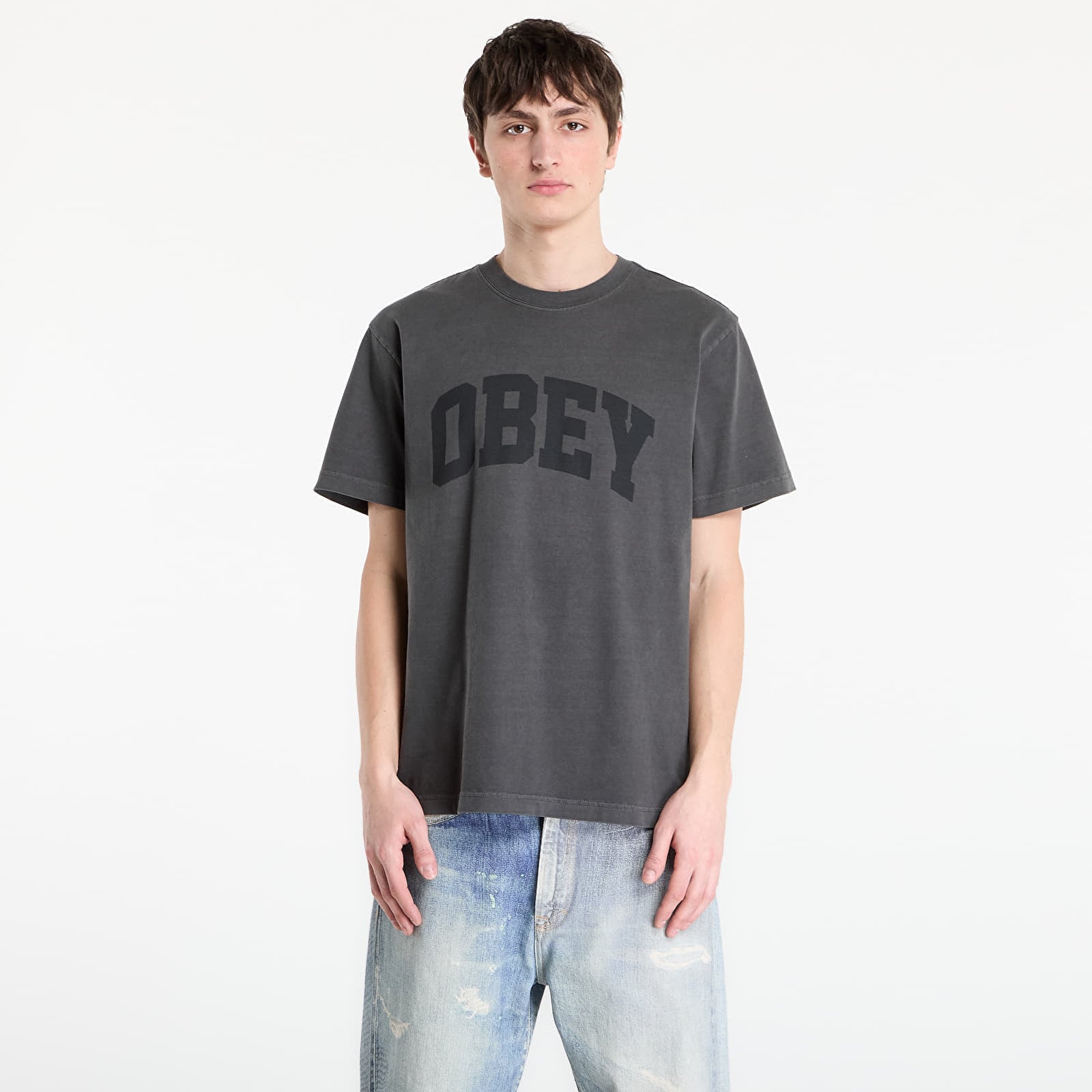T-shirt OBEY Collegiate Pigment Tee Pigment Stretch Limo M