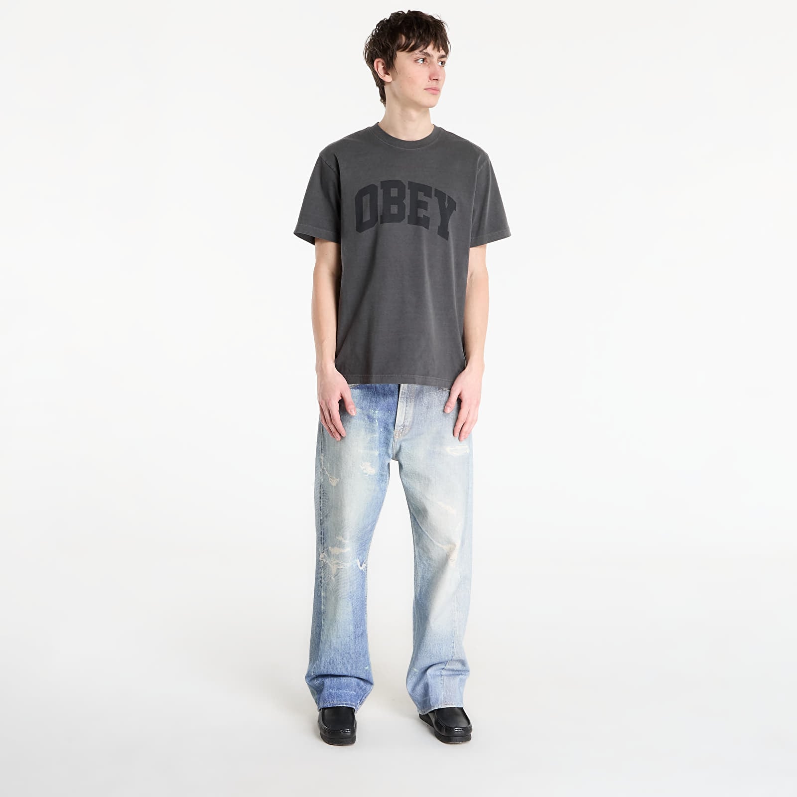 T-Shirts Männer OBEY Collegiate Pigment Tee Pigment Stretch Limo