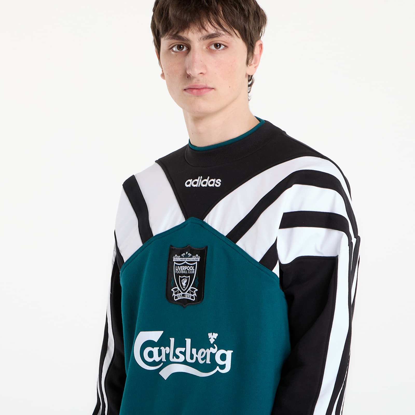 Sweatshirts för män adidas Liverpool Fc Crew Sweat 95 Rich Green/ Black