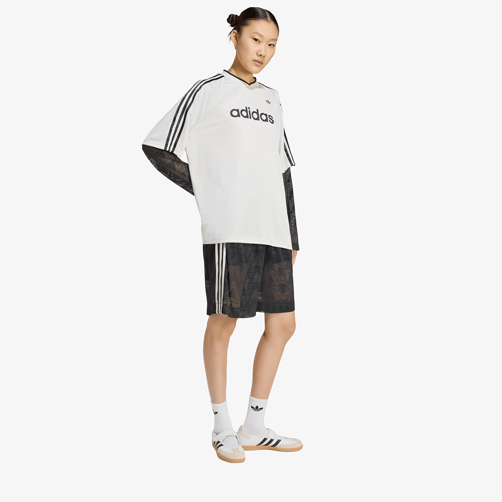 Sieviešu krekliņi adidas Lace Long-Sleeve Jersey Cloud White