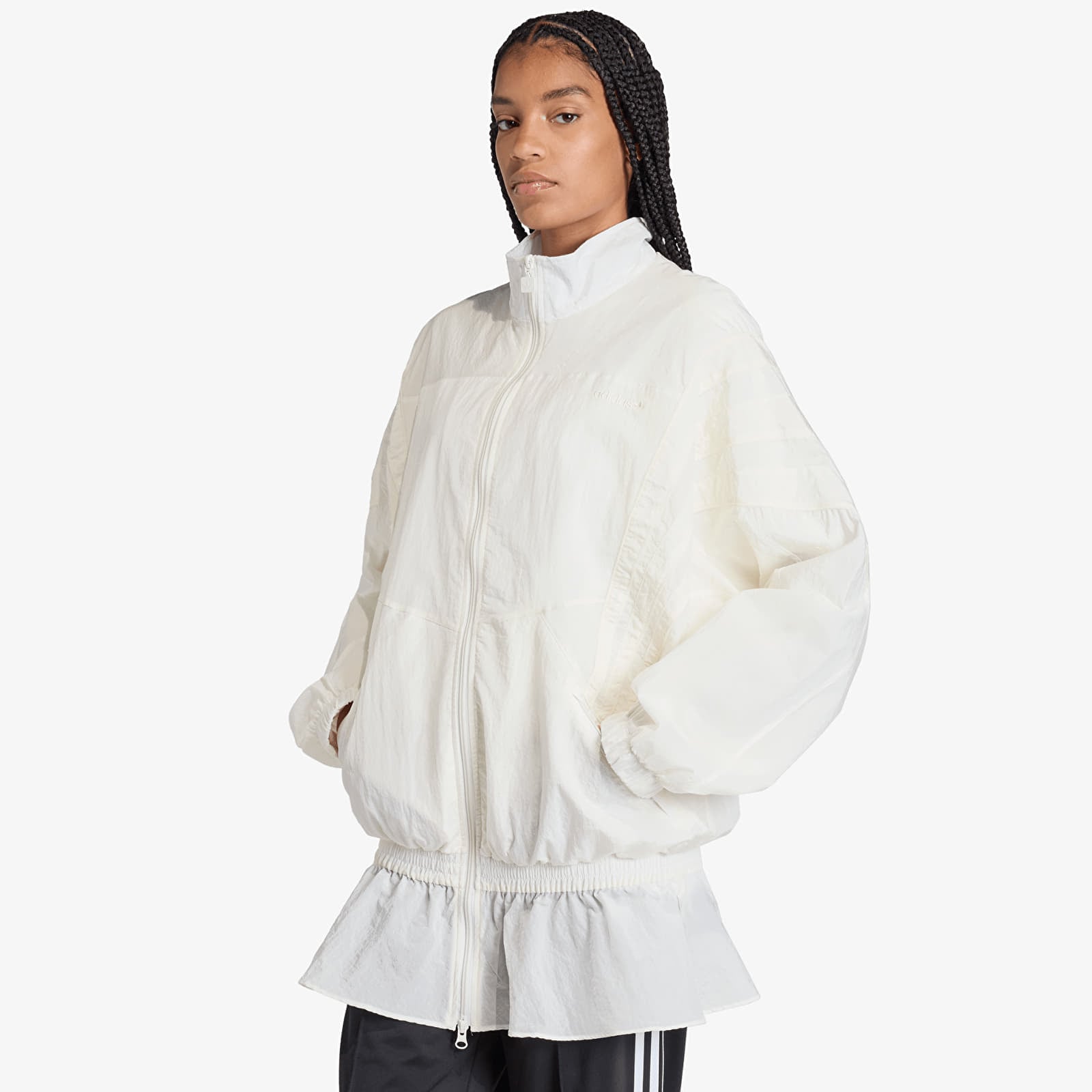 Dámske bundy adidas Santiago Woven Track Top Off White