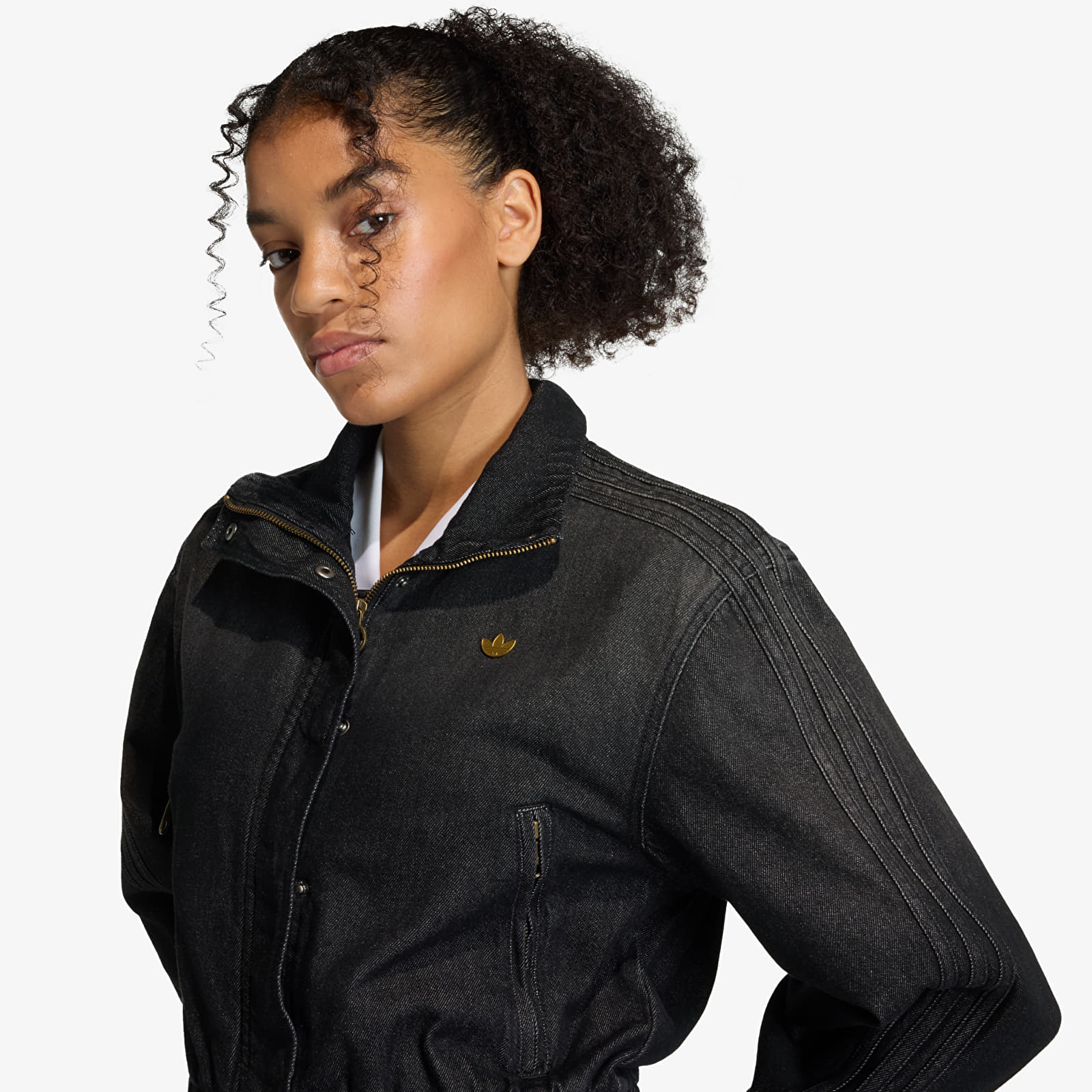 Jachete pentru femei adidas Denim Tracktop True Black Denim