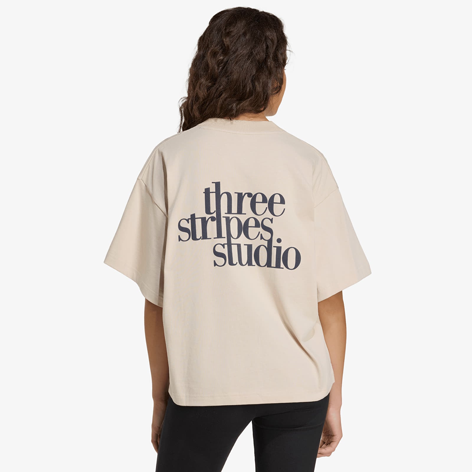 T-krekli adidas W 3-Stripes Gfx Tee2 Beige