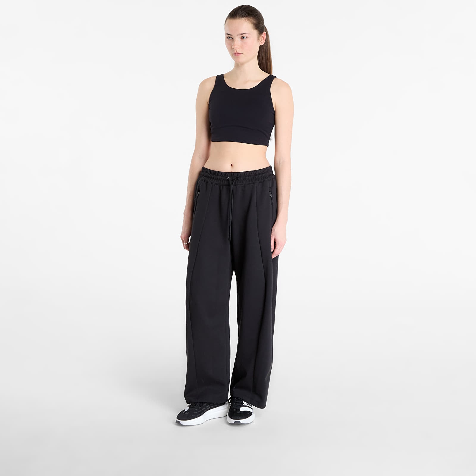 Naisten collegehousut adidas Z.N.E. Open-Hem Tracksuit Bottoms Black/ Ice Purple/ Crystal Linen