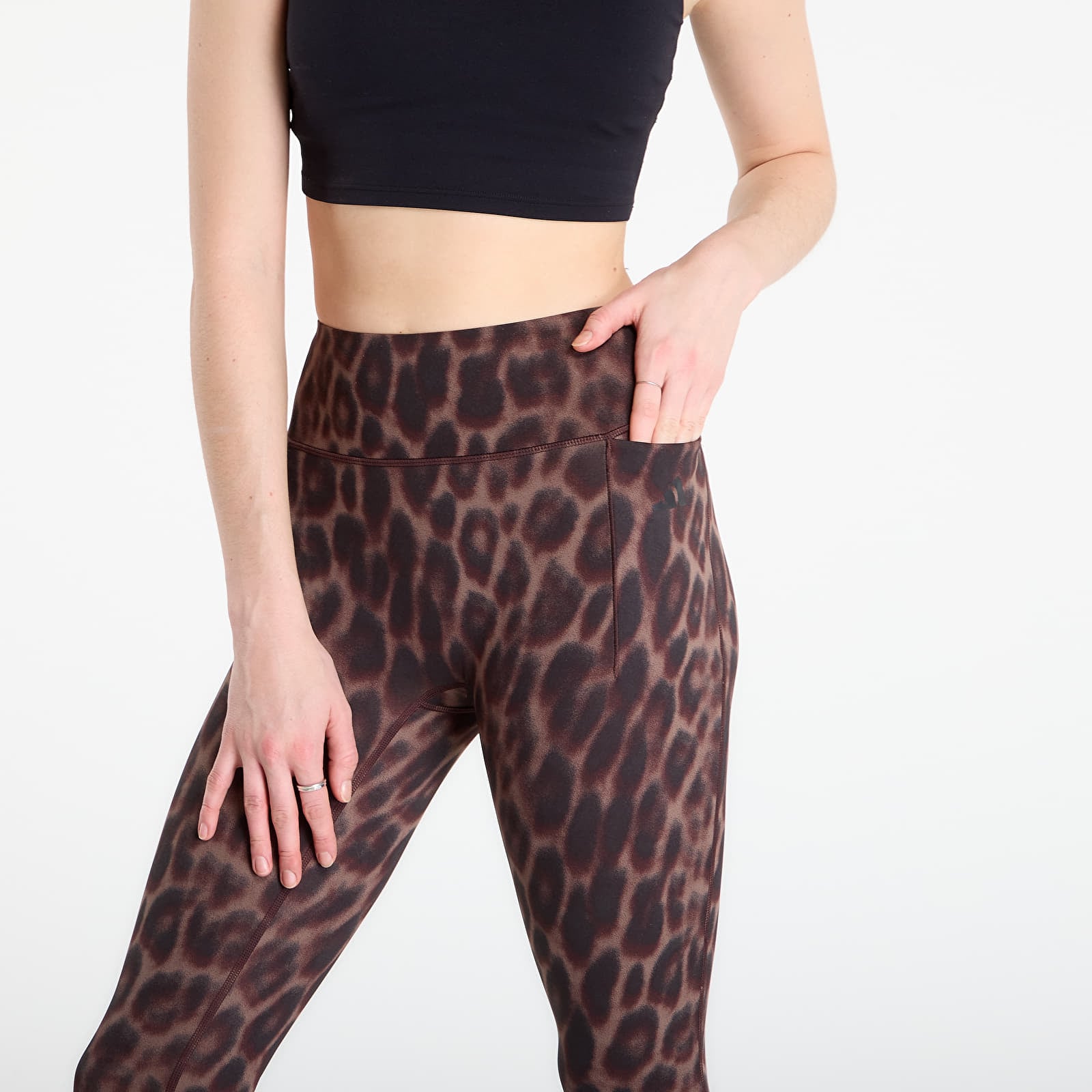 Leggings adidas Optime Power Leopard 7/8 Leggings Black/ Almost Yellow