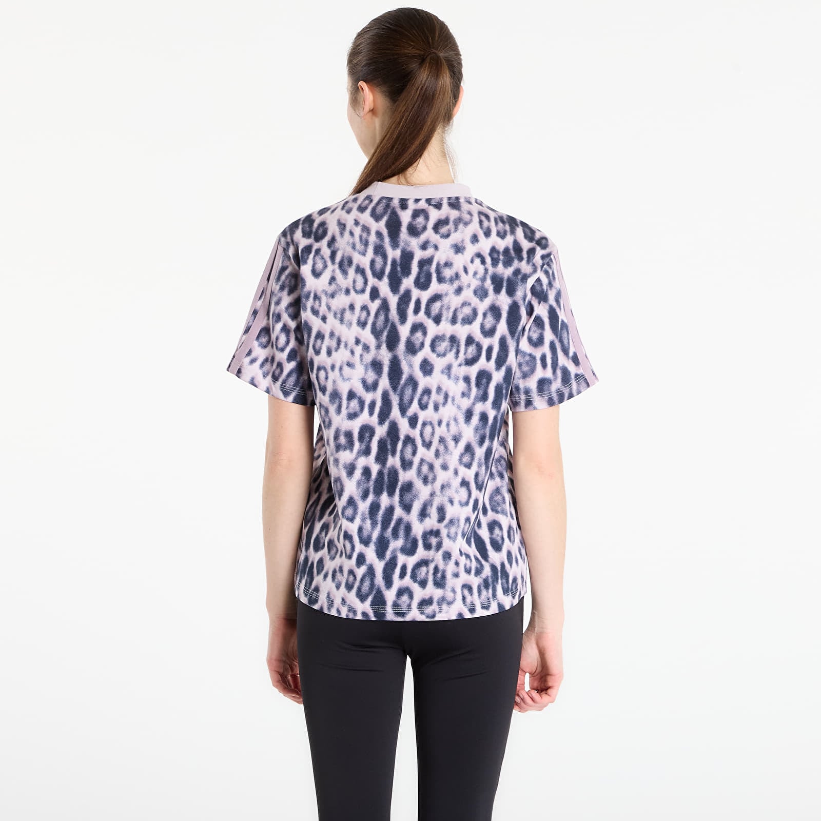 Tričká adidas Seasonal Essentials Leopard Print T-Shirt With 3-Stripes Multicolor/ Crystal Linen