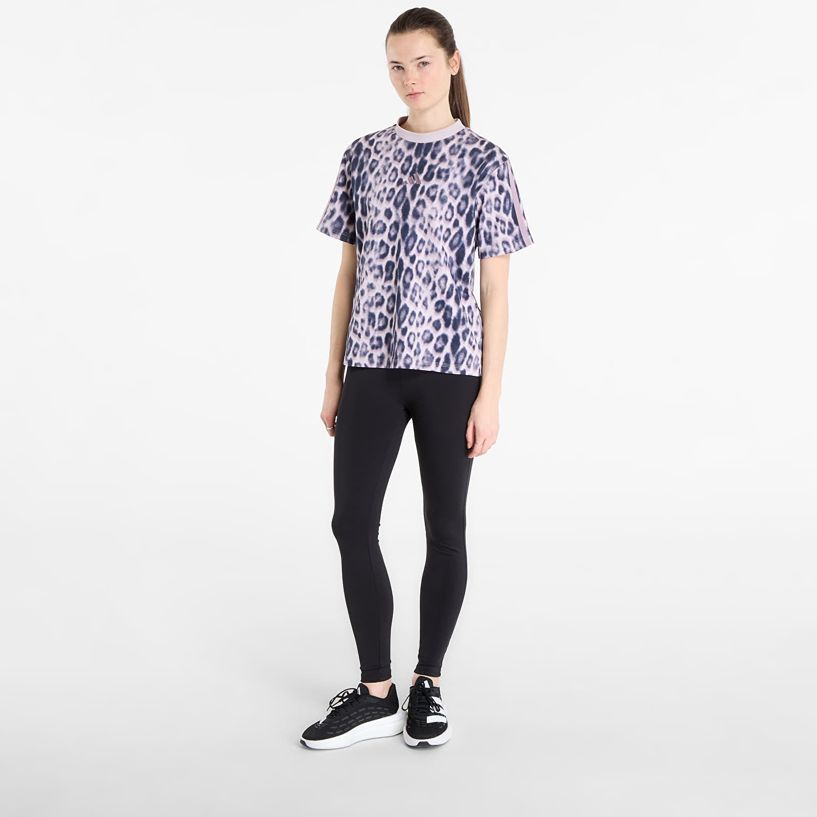 Tričká adidas Seasonal Essentials Leopard Print T-Shirt With 3-Stripes Multicolor/ Crystal Linen