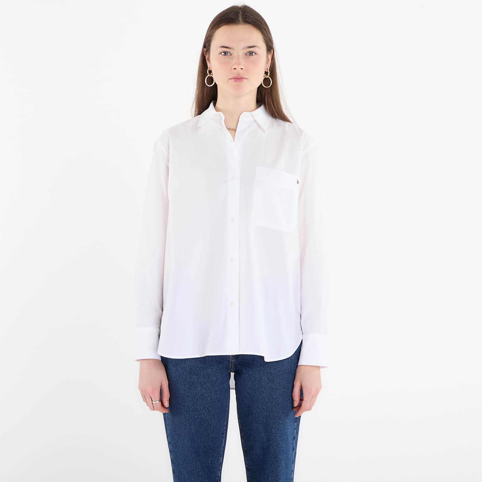 Shirt Tommy Hilfiger Ess Poplin Easy Fit Shirt Optic White M
