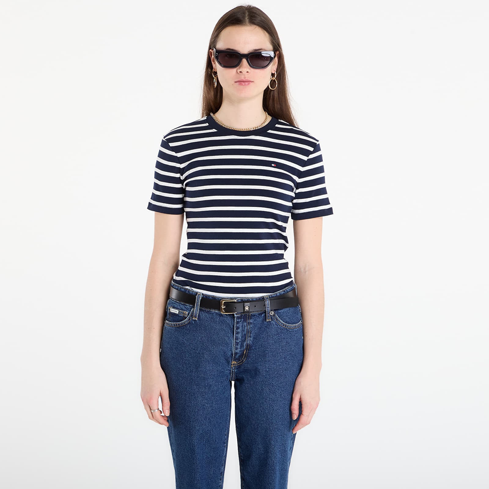 T-shirt Tommy Hilfiger Slim Cody C-Nk S/S Tee Breton Stripe Dark Night/ Ecru L