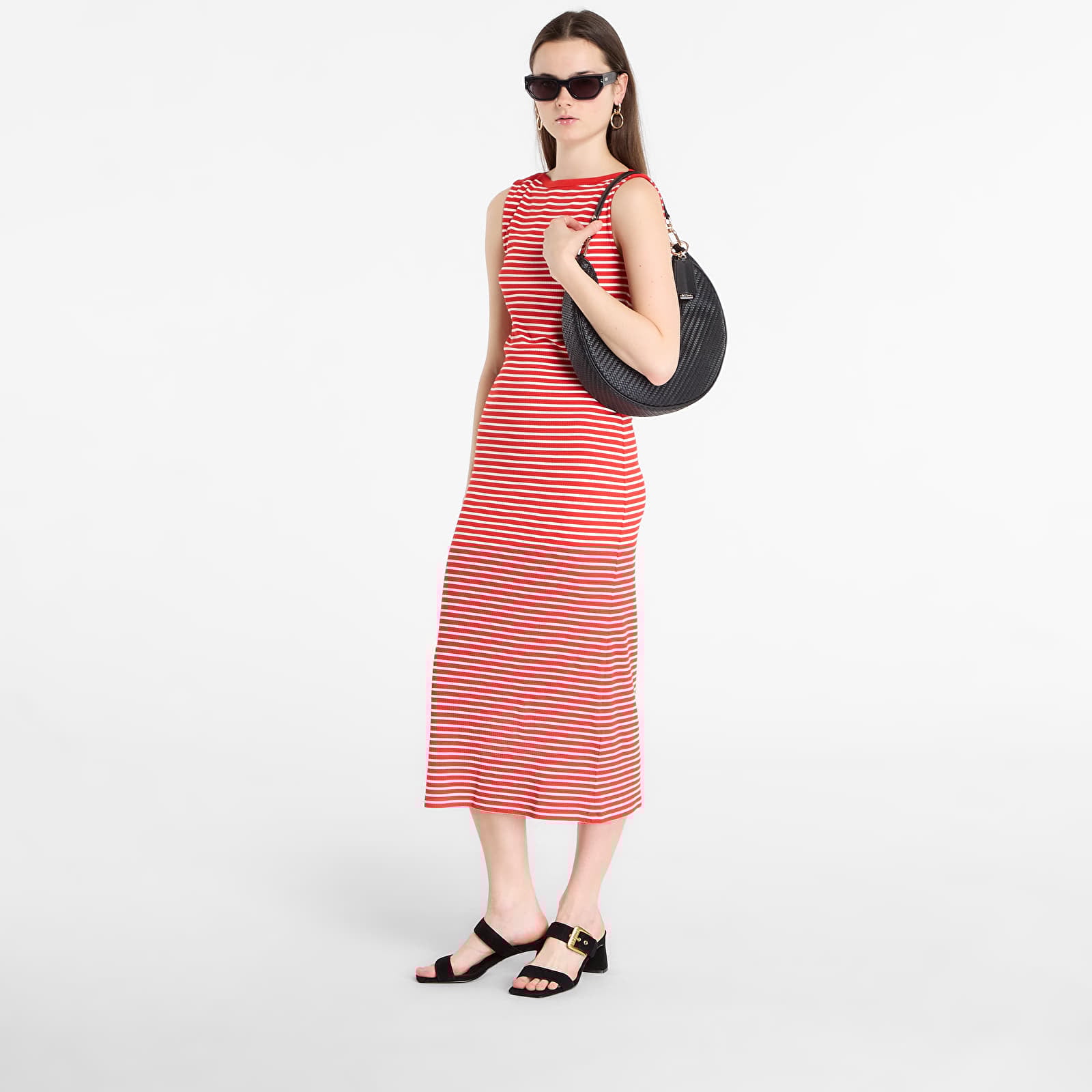 Kleider Tommy Hilfiger 5X2 Slim Slash-Nk Dress Breton Stripe Fireworks/ Calico