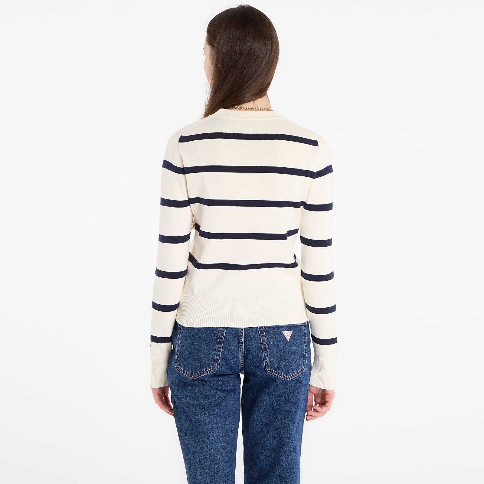 Maglioni Tommy Hilfiger Co Full Needle Crewneck Cardigan Big Stp Calico/ Dark Navy