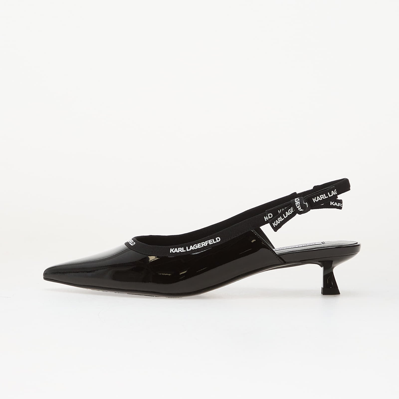 Sneakers Karl Lagerfeld Jeans Pasha Ribbon Sling Black Patent Lthr EUR 40