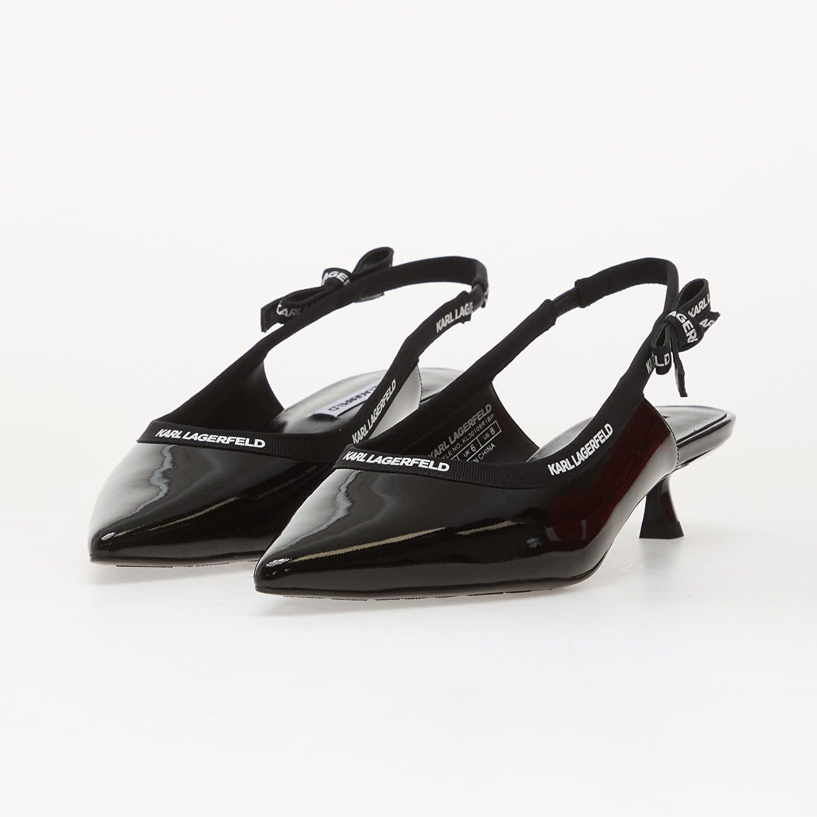 Men's sneakers and shoes Karl Lagerfeld Jeans Pasha Ribbon Sling Black Patent Lthr