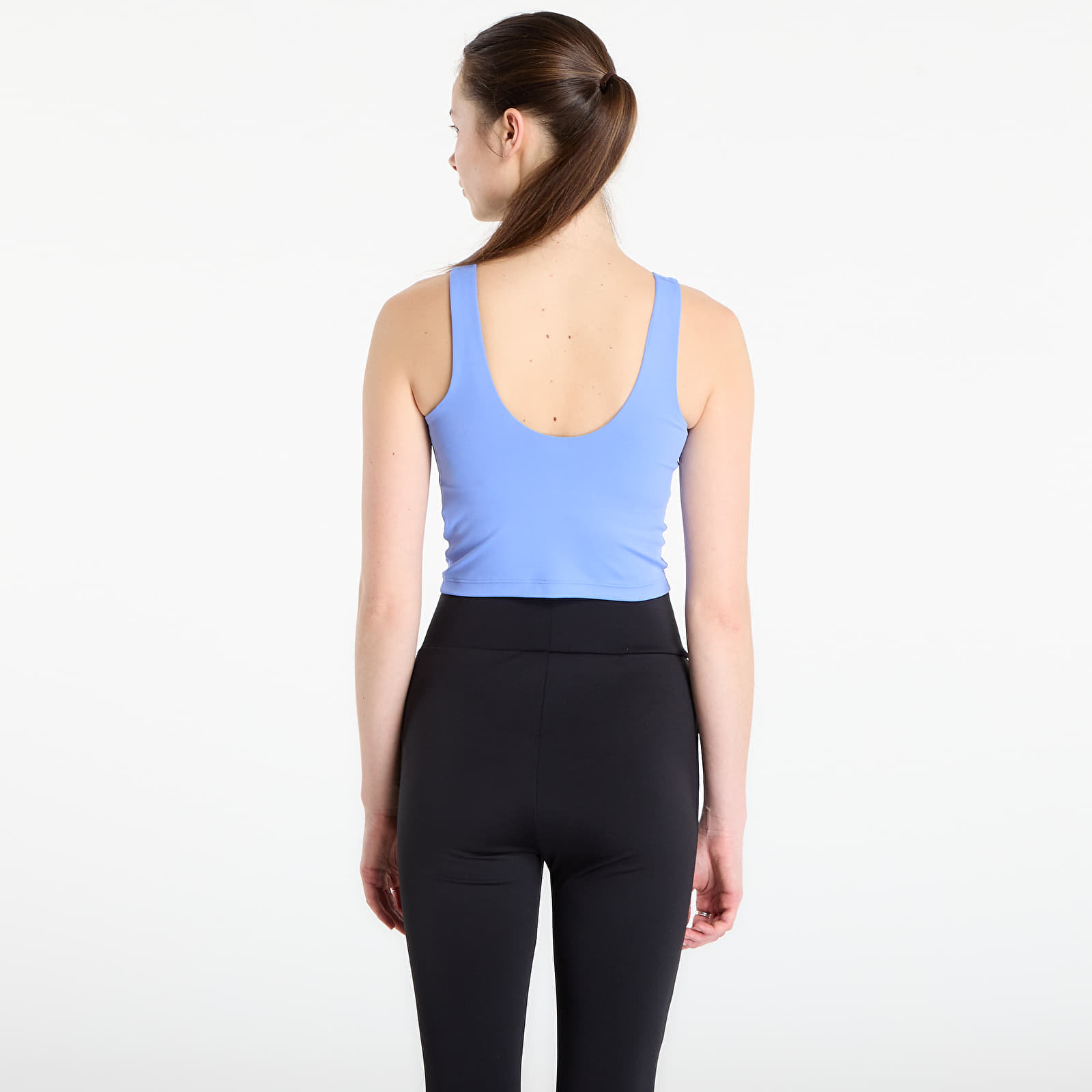 Dámská tílka adidas 3 Stripes Studio All Me Light Support Tank Top Blue Fusion