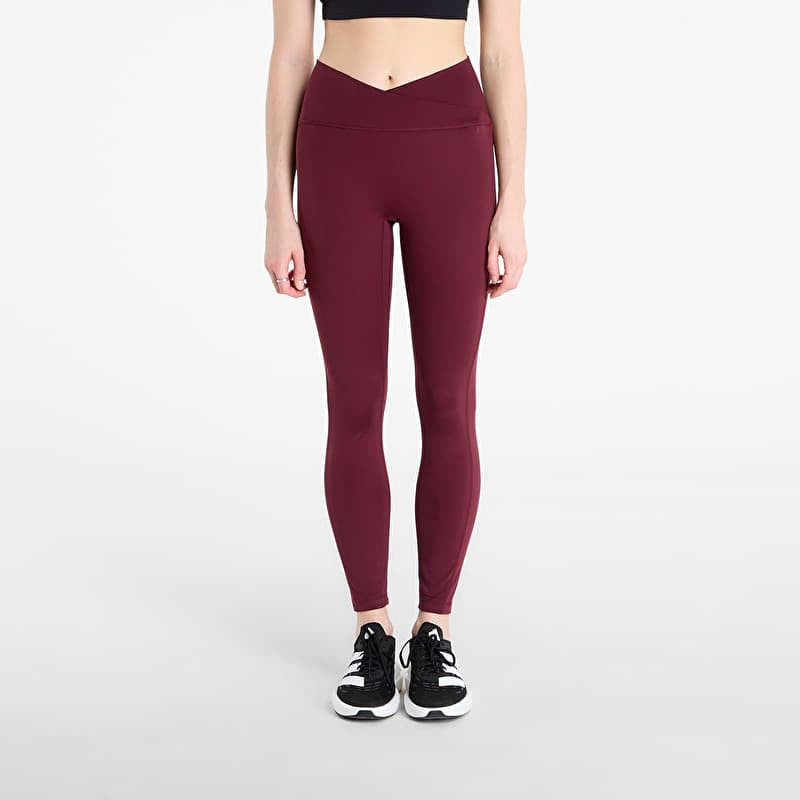 Legíny adidas 3 Stripes Studio All Me 7/8 X-Over Leggings Maroon