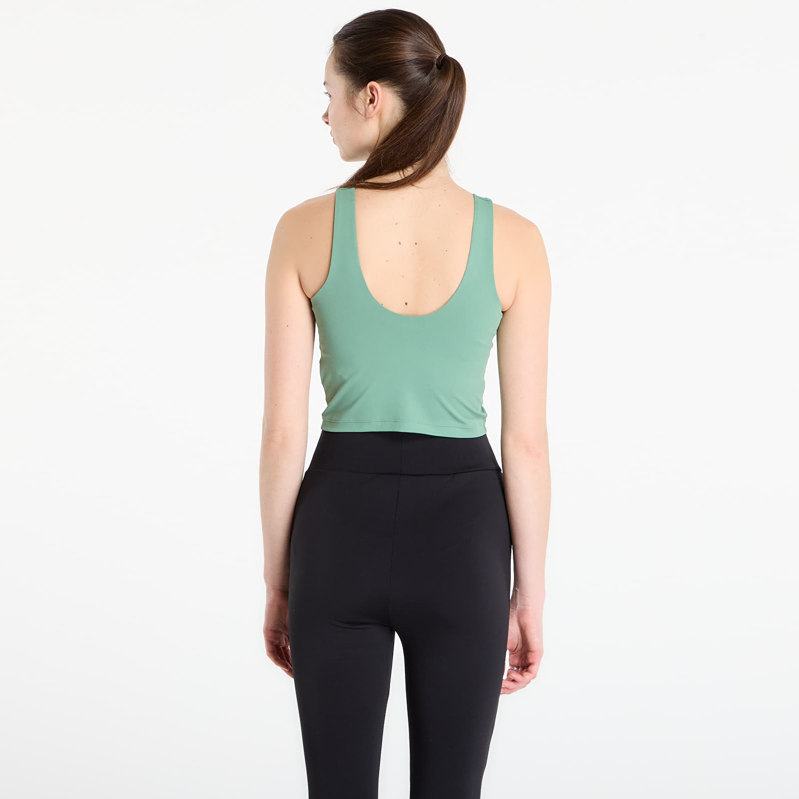 Ženske majice bez rukava adidas 3 Stripes Studio All Me Light Support Tank Top Preloved Green