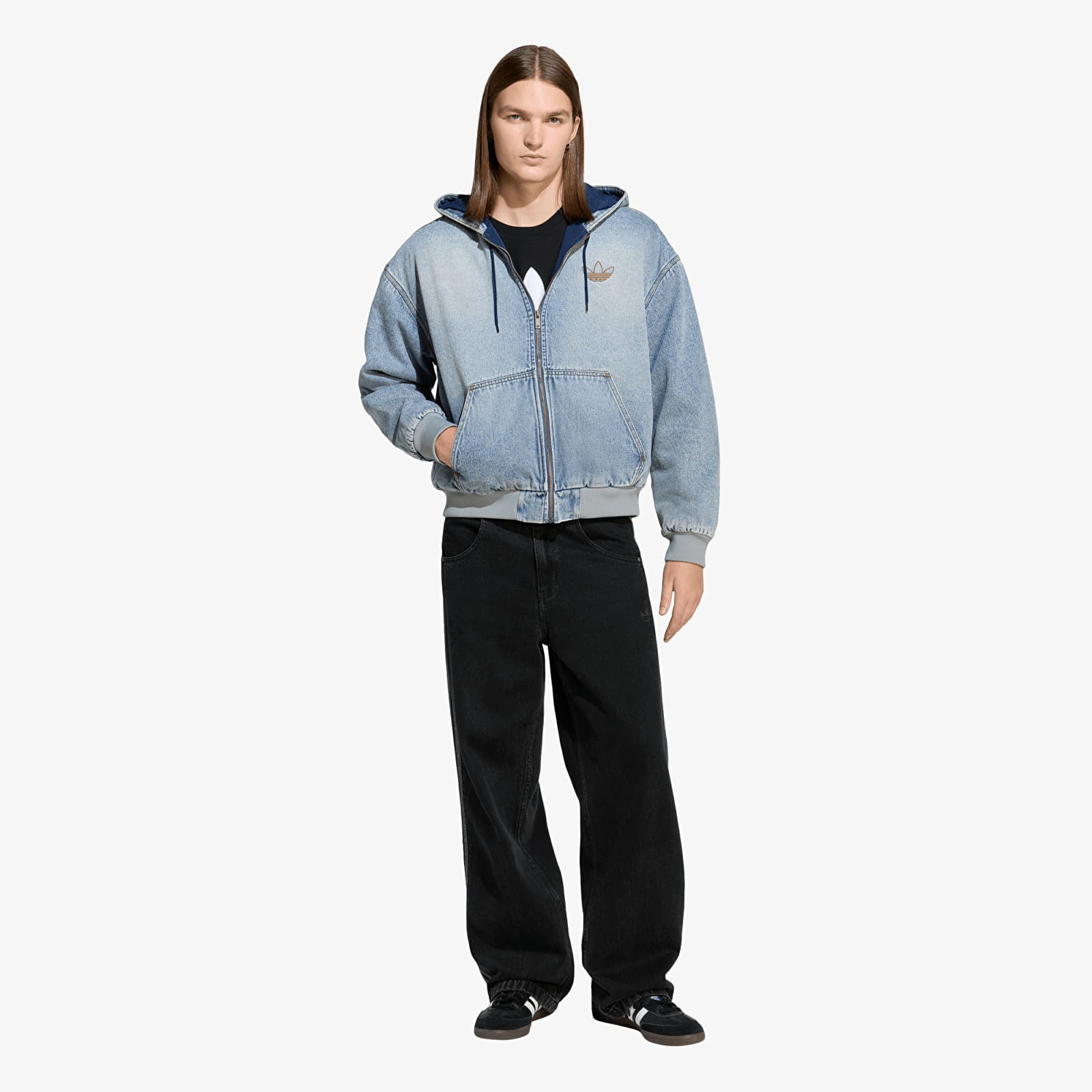 Bundy adidas Denim Padded Jacket Indigo Denim