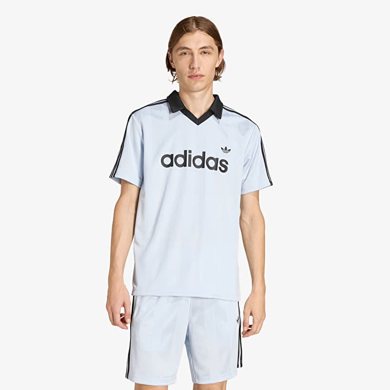 Tricou adidas Archive Collar Engineered Jersey Crystal Sky