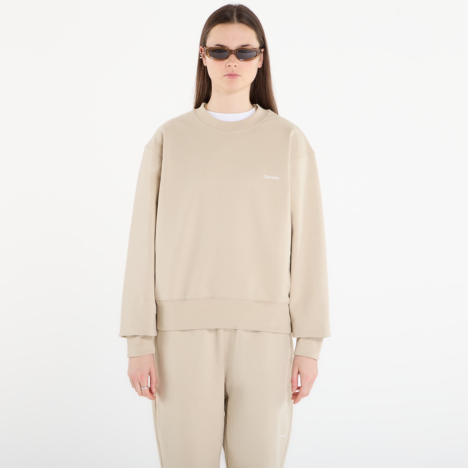 Φούτερ Queens Women's Sweats Essential Crewneck Sand XXL