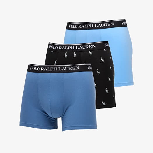 Bokseri Ralph Lauren Boxer Brief 3-Pack Blue/ Black