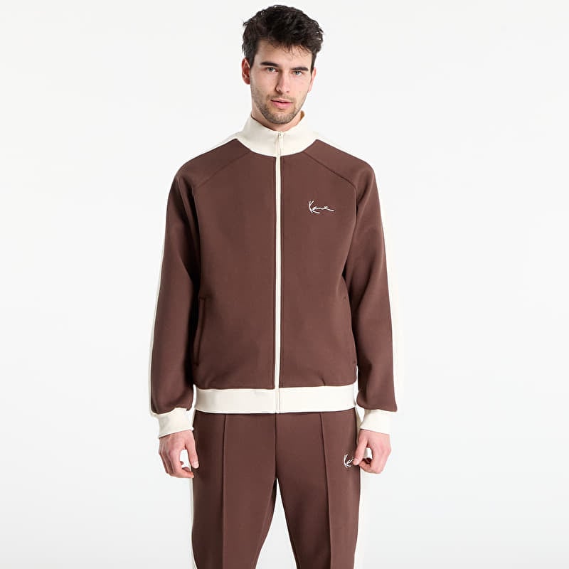 Sweatshirt Karl Kani Signature Sidestripe Pique Trackjacket Brown