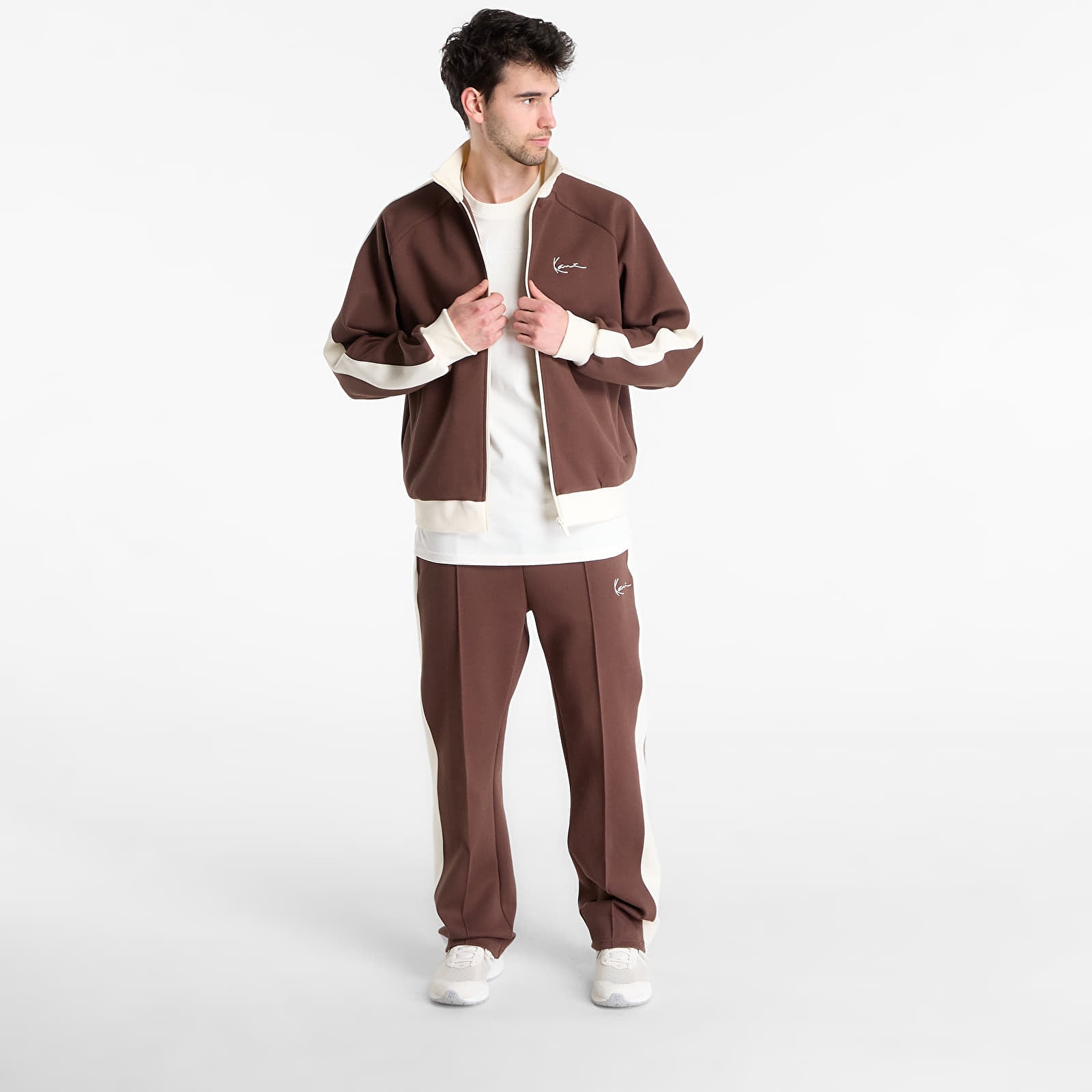 Регланы и толстовки Karl Kani Signature Sidestripe Pique Trackjacket Brown