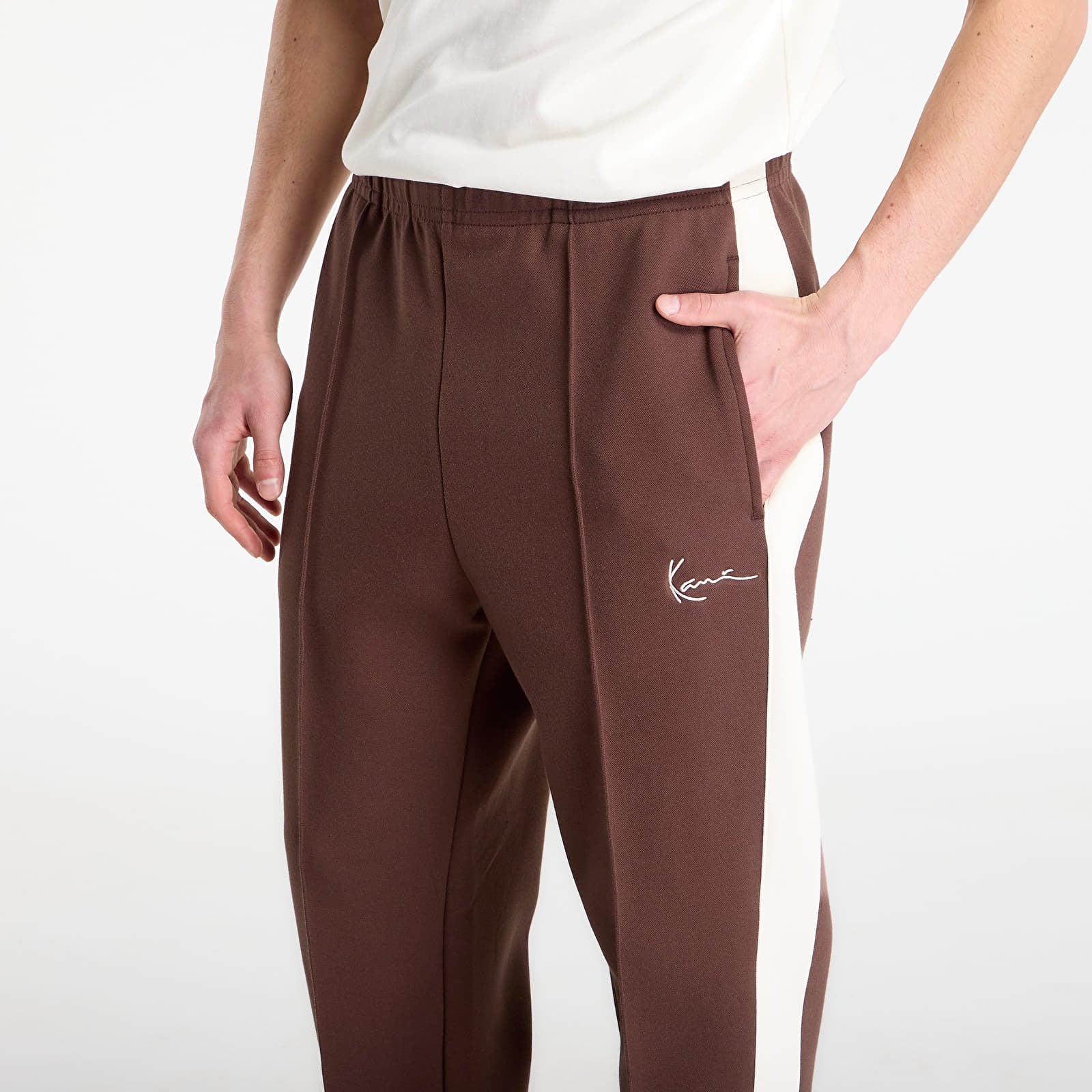 Träningsbyxor Karl Kani Signature Sidestripe Pique Trackpants Brown