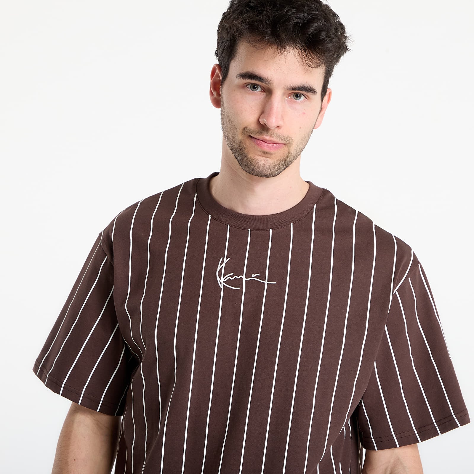 T-shirts Karl Kani Small Signature Essential Pinstripe Tee Brown