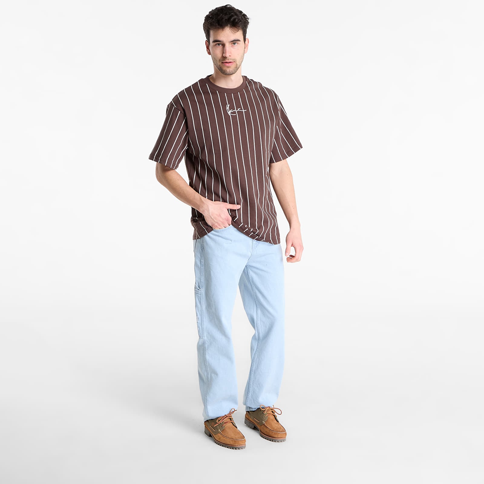 T-shirts Karl Kani Small Signature Essential Pinstripe Tee Brown