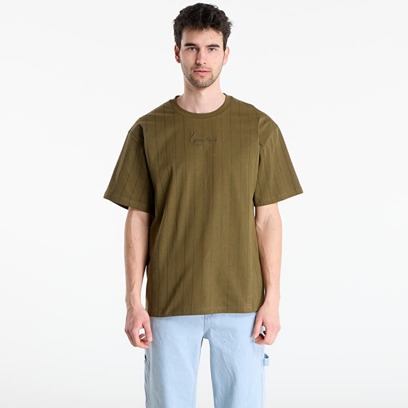 Camiseta Karl Kani Small Signature Essential Pinstripe Tee Green