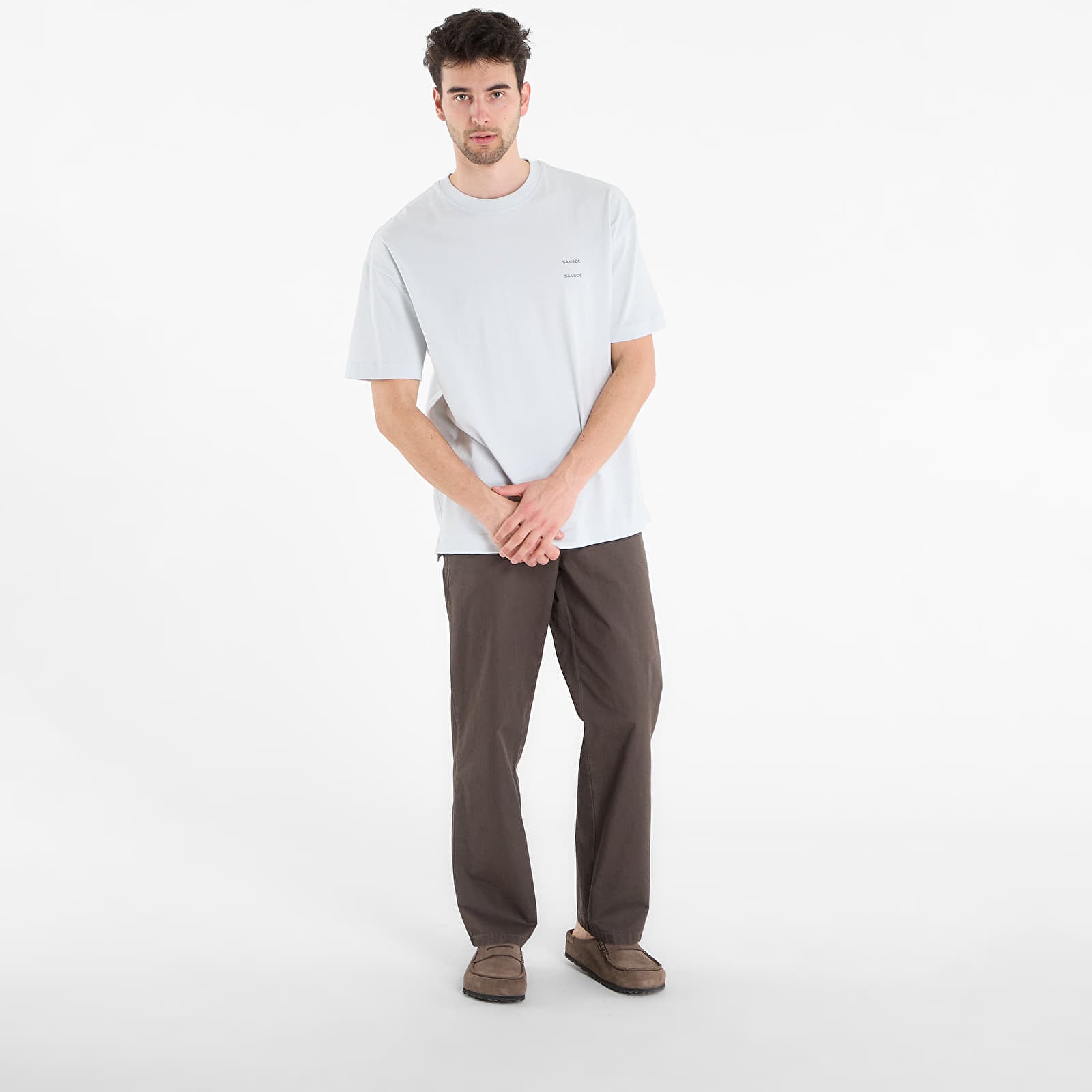 Marškinėliai Samsøe Samsøe Joel T-Shirt Skywriting