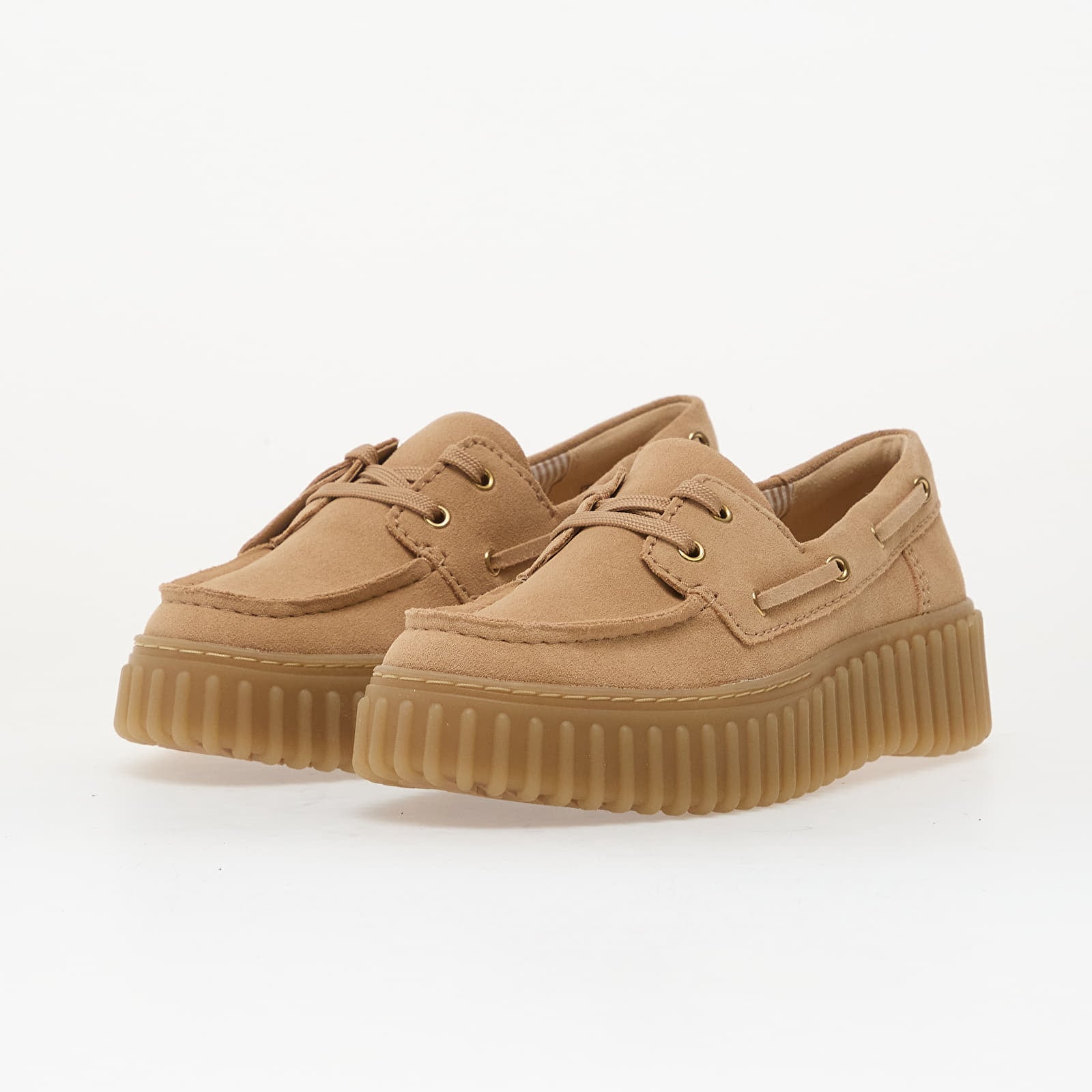 Moteriški sportiniai bateliai ir avalynė Clarks Torhill Boat Beige Suede