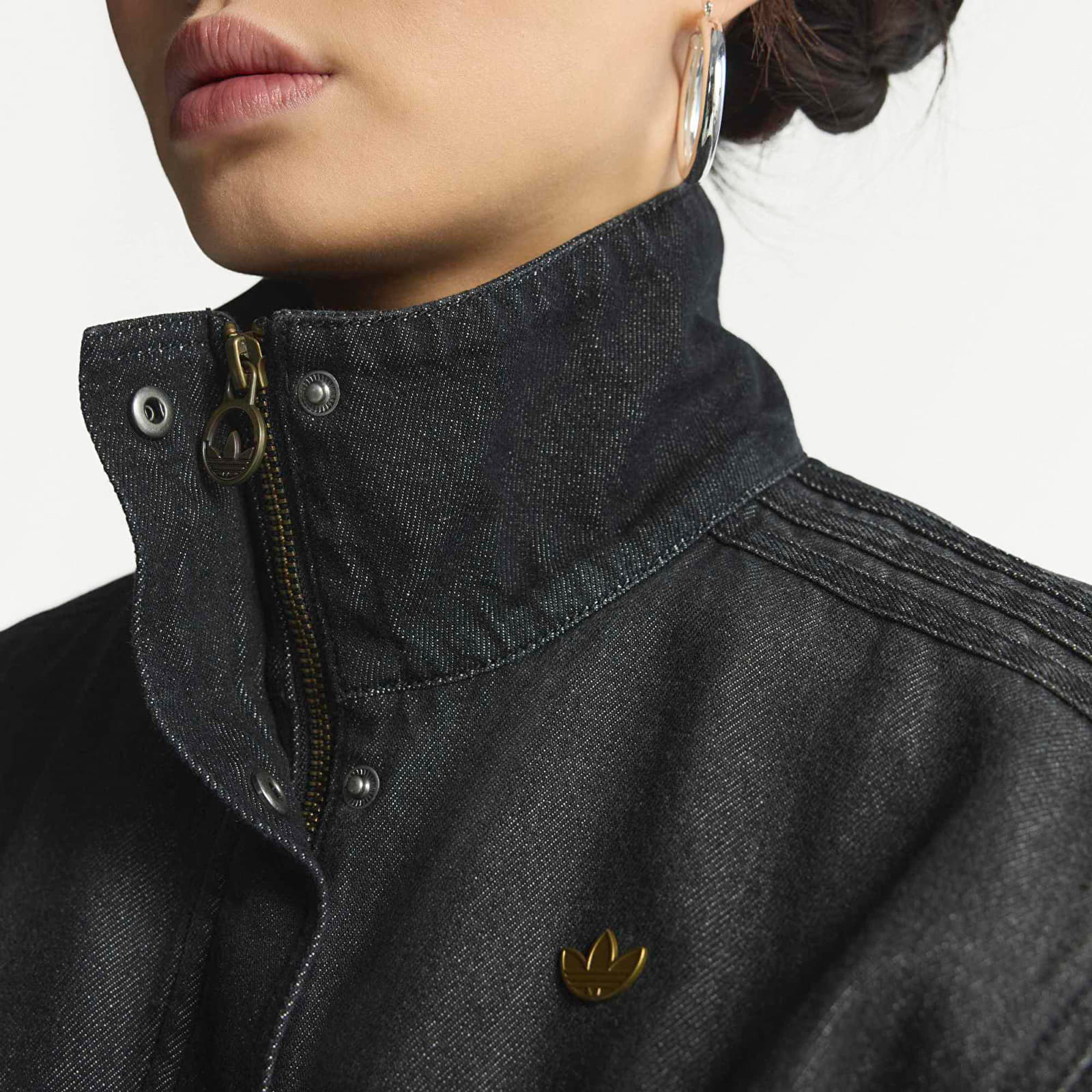 Jachete pentru femei adidas Denim Tracktop True Black Denim