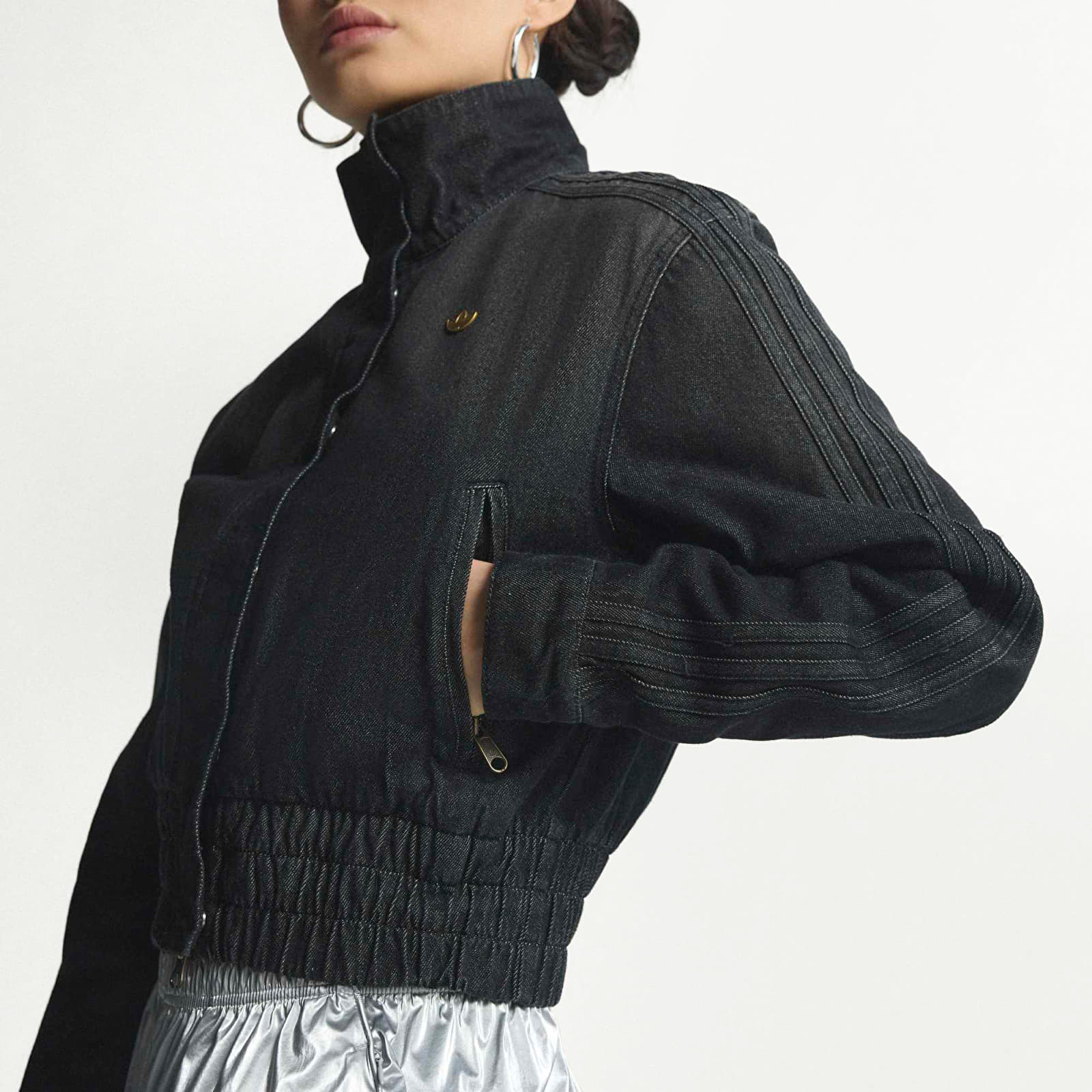 Jachete pentru femei adidas Denim Tracktop True Black Denim