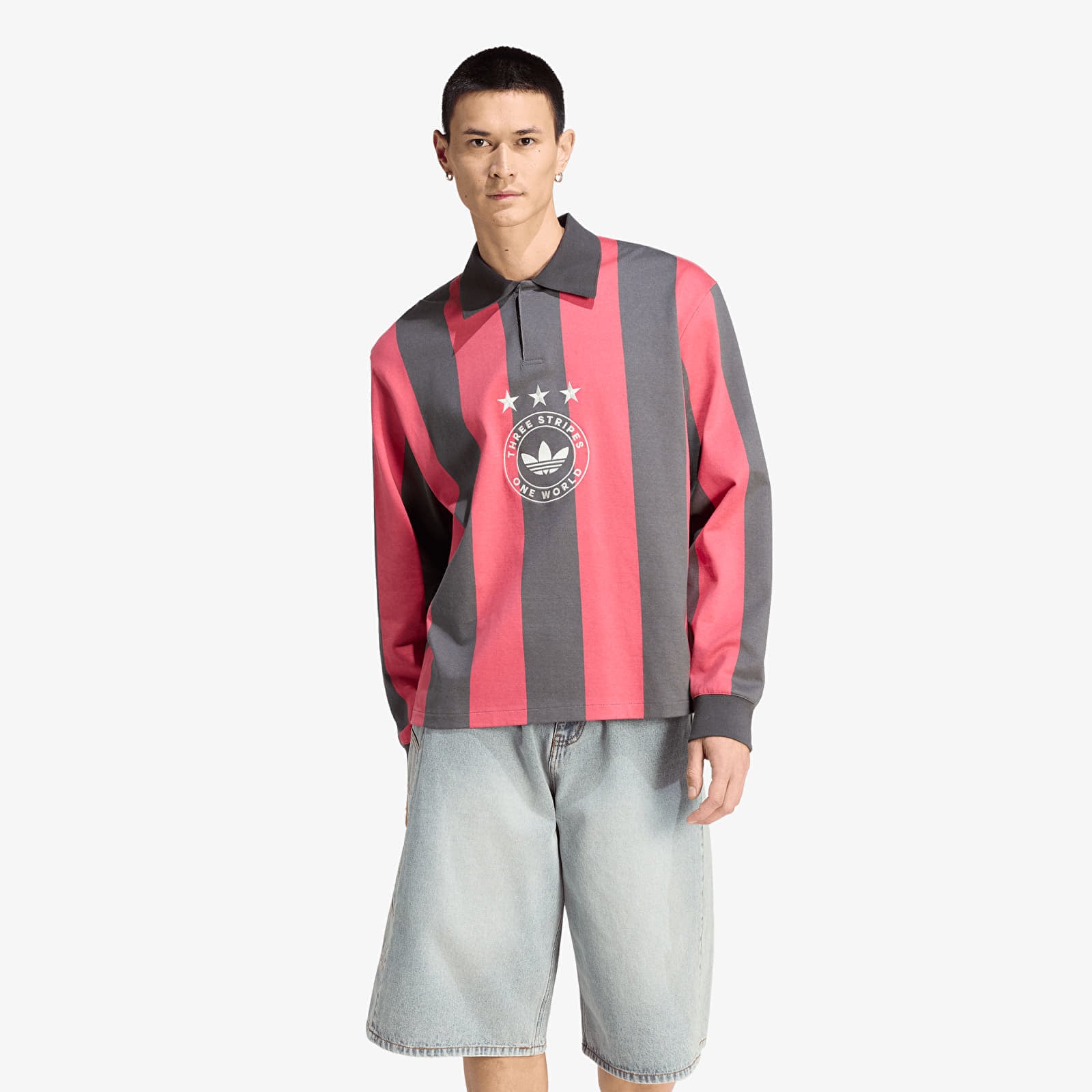 T-shirt adidas Graphic Long Sleeve Polo Shirt Utility Black/ Cream White XXL