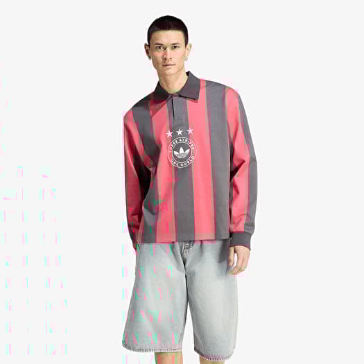 adidas Graphic Long Sleeve Polo Shirt Utility Black/ Cream White