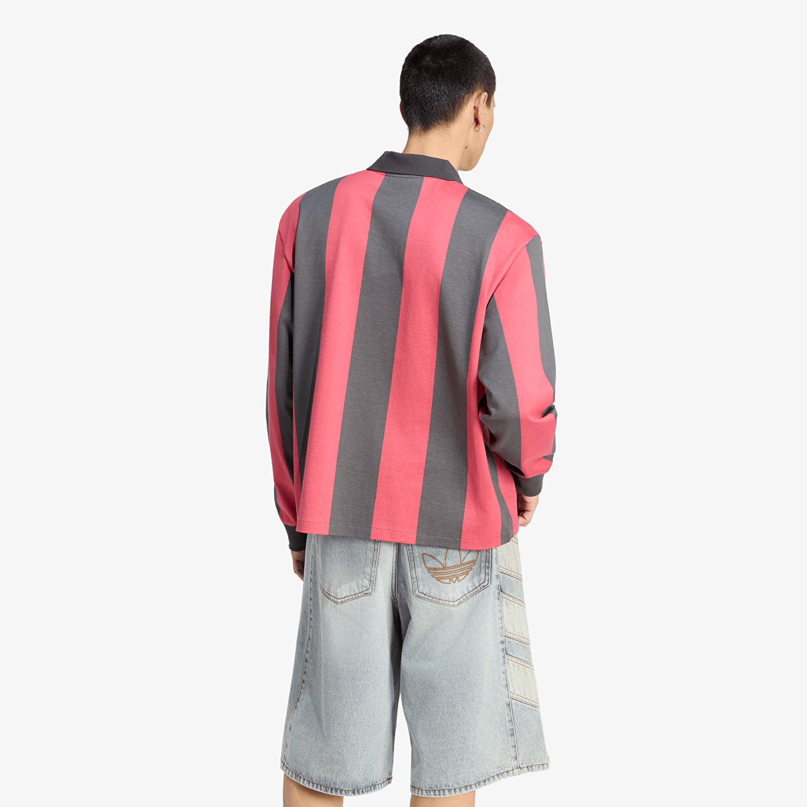 Tricouri  adidas Graphic Long Sleeve Polo Shirt Utility Black/ Cream White