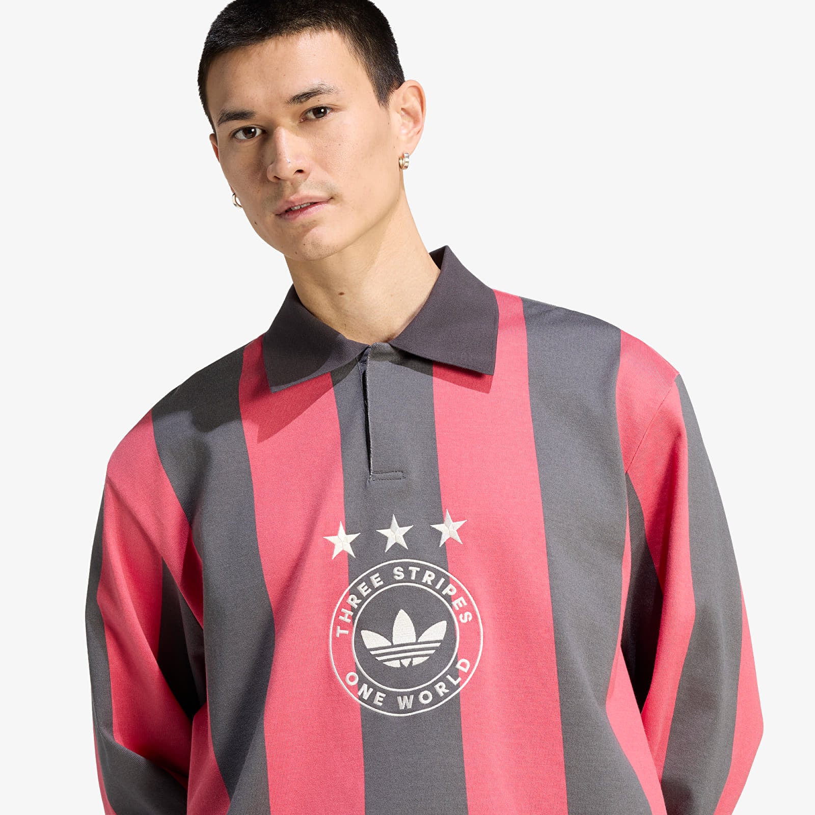 Tricouri  adidas Graphic Long Sleeve Polo Shirt Utility Black/ Cream White