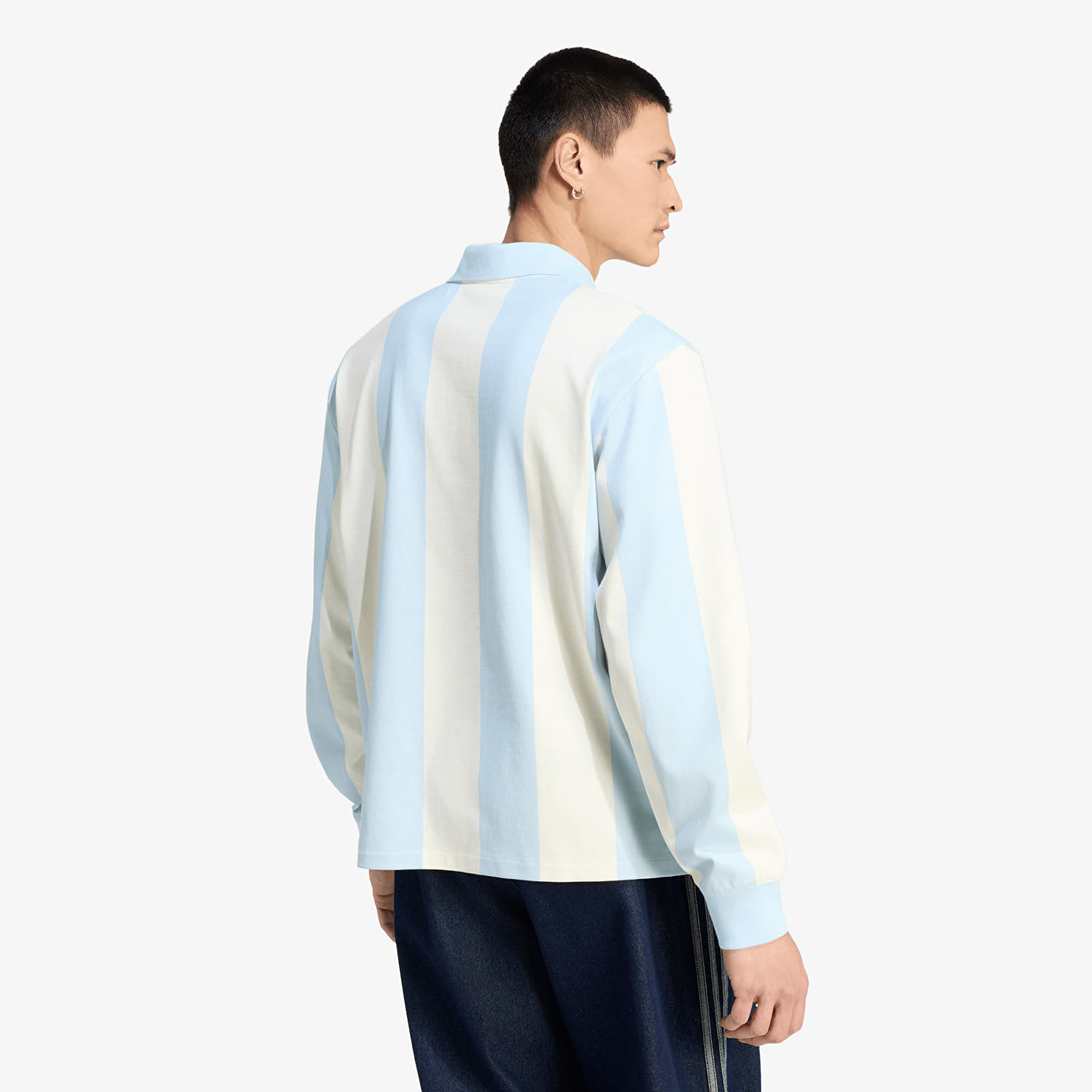 Majice T-shirt adidas Graphic Long Sleeve Polo Shirt Ice Blue