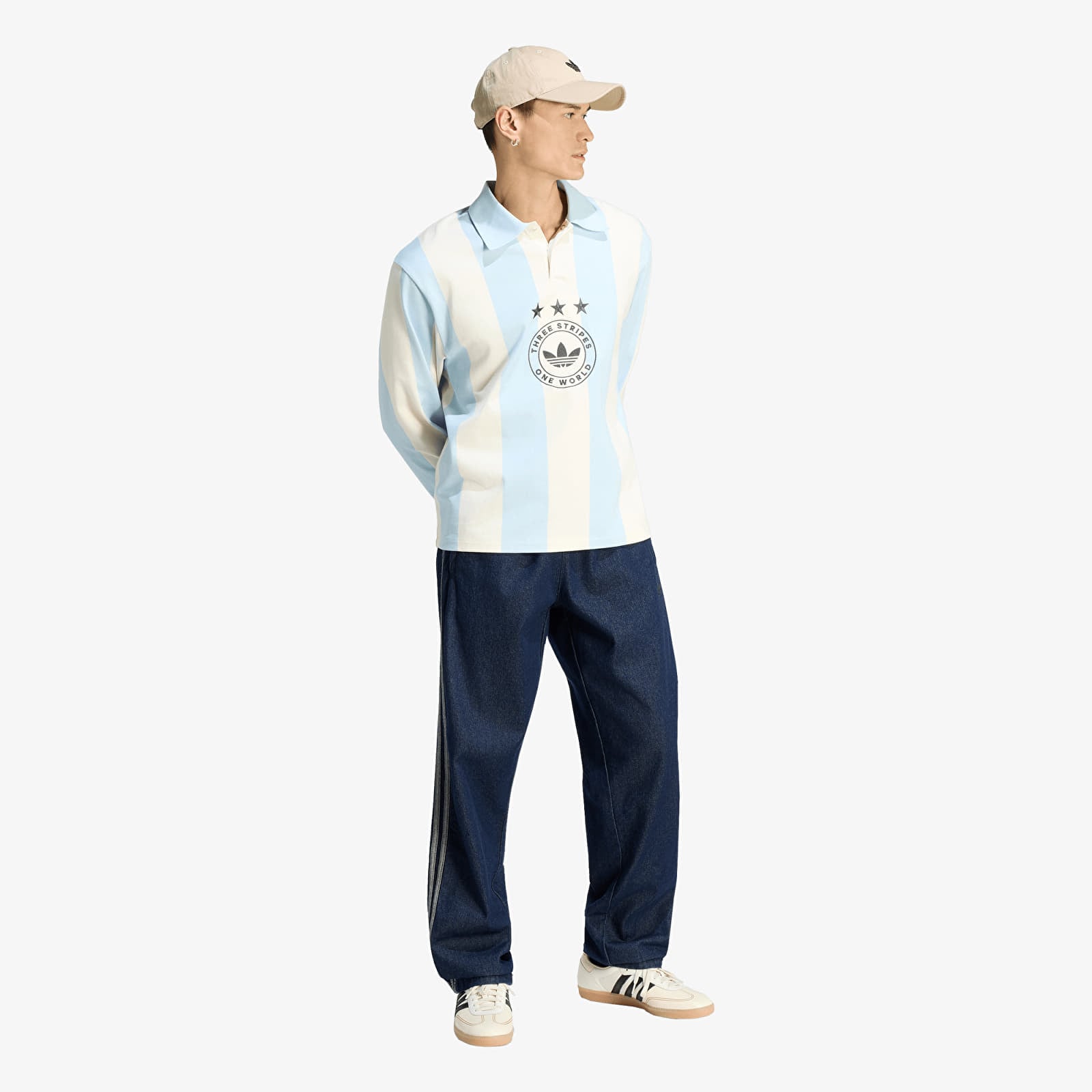 Majice T-shirt adidas Graphic Long Sleeve Polo Shirt Ice Blue