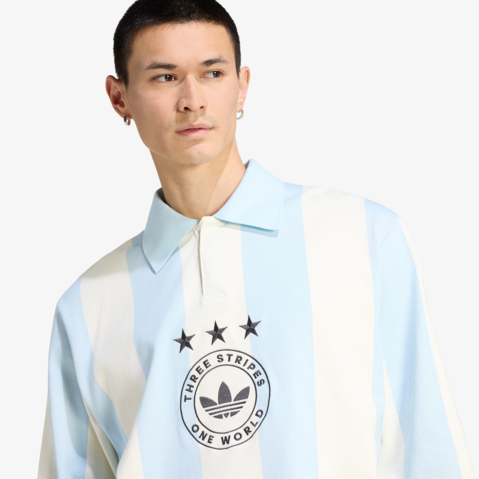 Majice T-shirt adidas Graphic Long Sleeve Polo Shirt Ice Blue